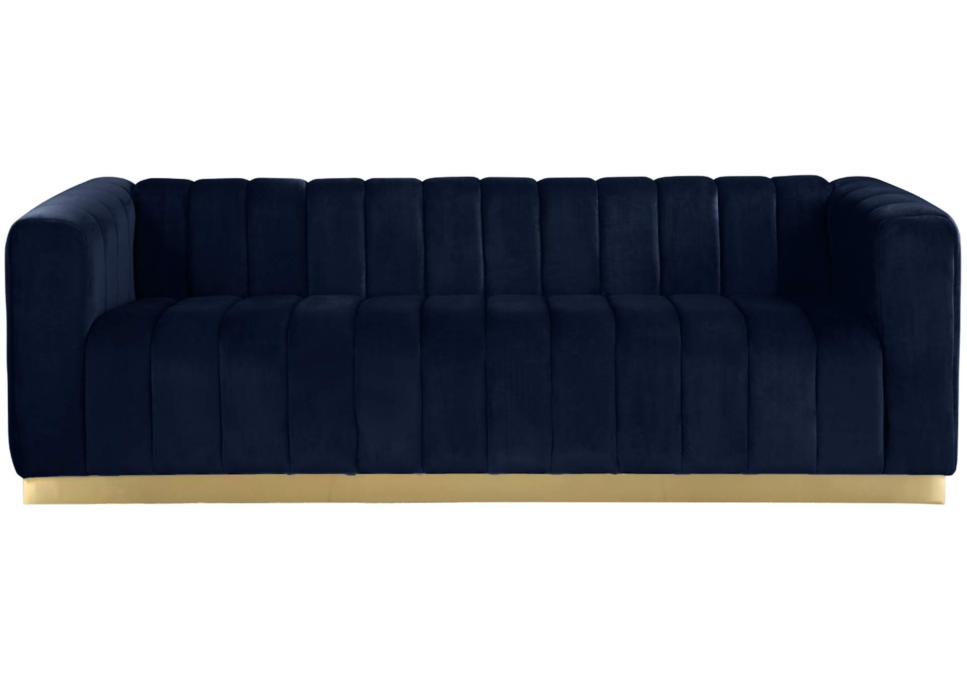 Marlon Navy Velvet Sofa,Meridian Furniture