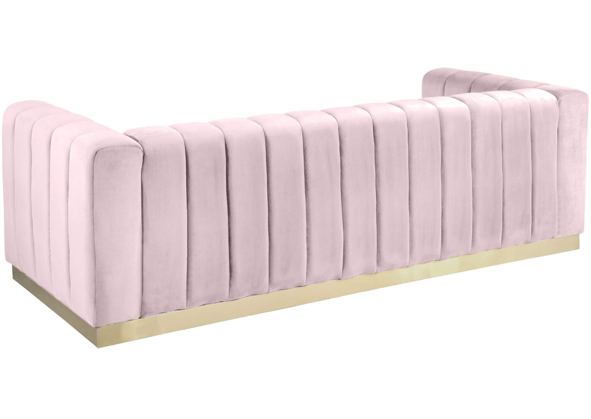 Marlon Pink Velvet Sofa,Meridian Furniture