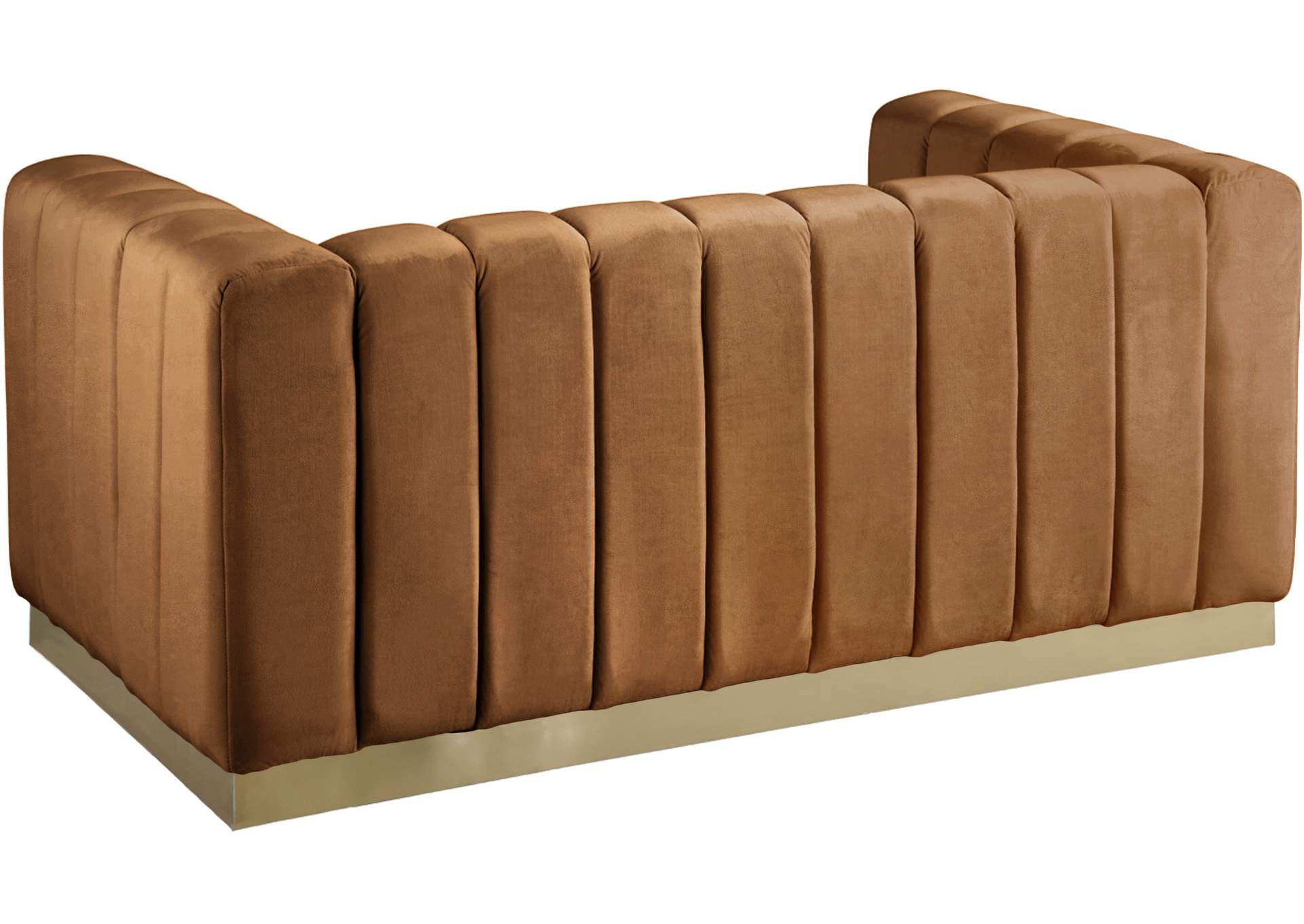 Marlon Saddle Velvet Loveseat,Meridian Furniture