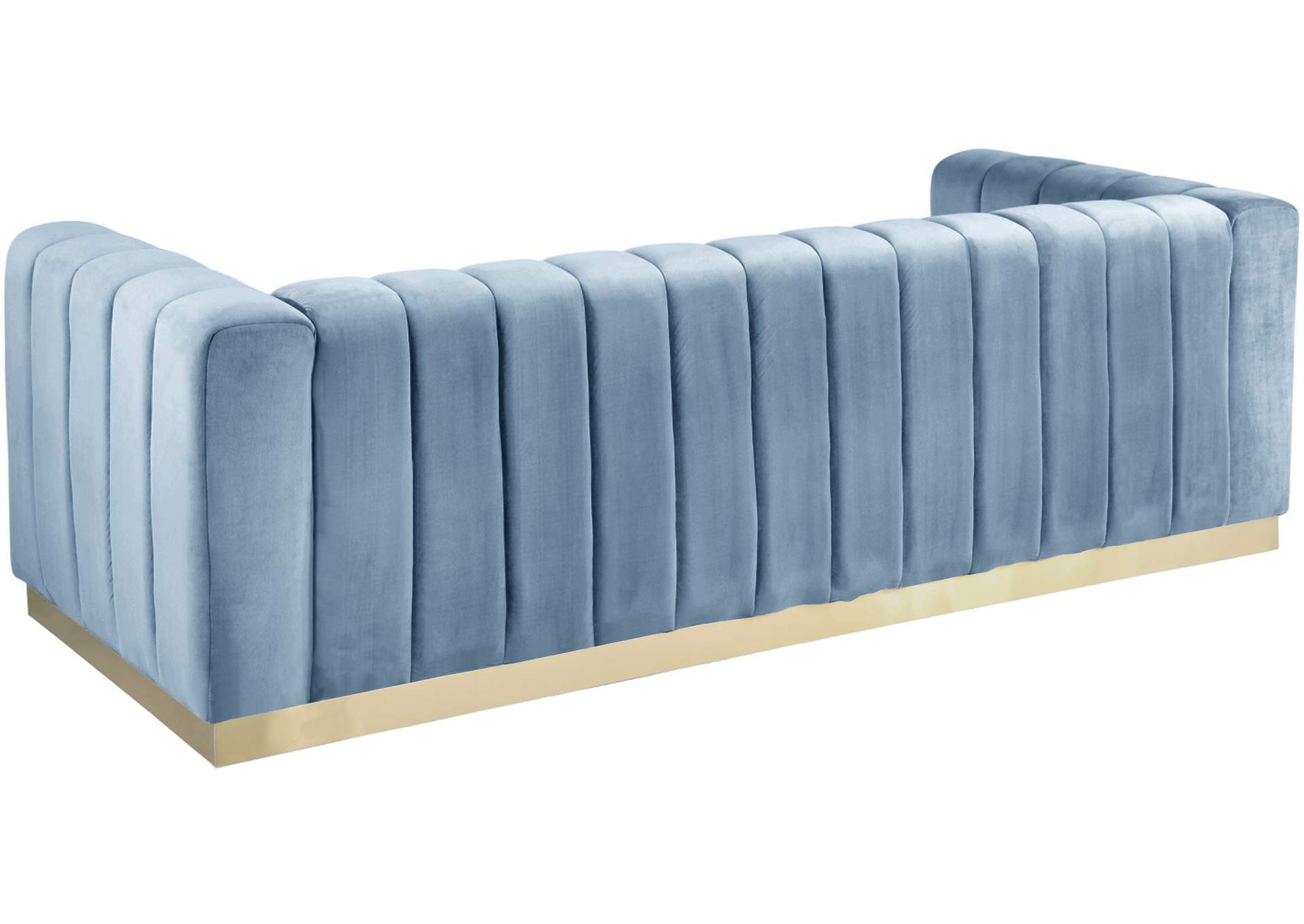 Marlon Sky Blue Velvet Sofa,Meridian Furniture