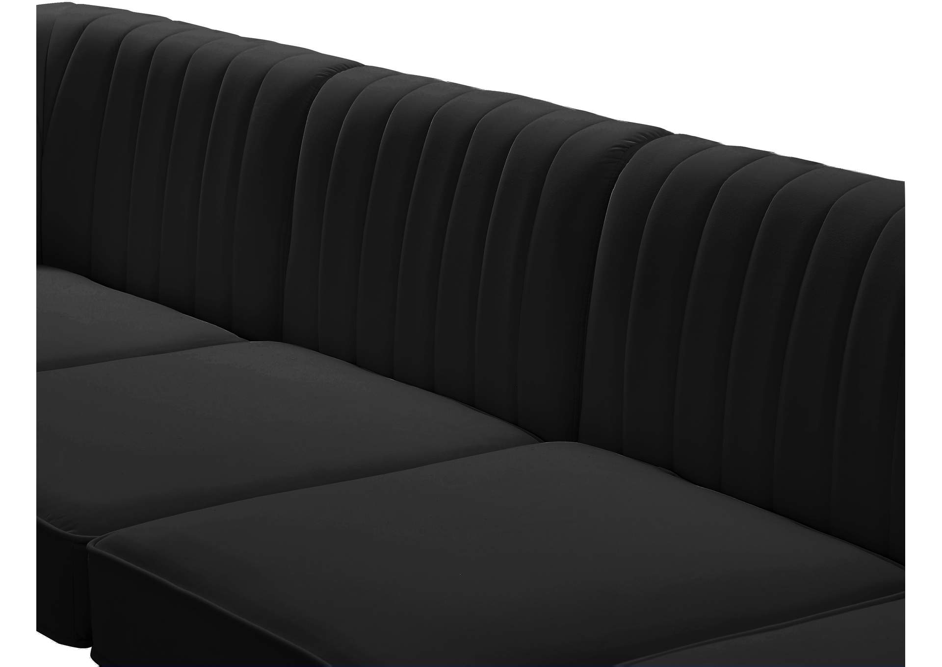 Alina Black Velvet Corner Chair,Meridian Furniture