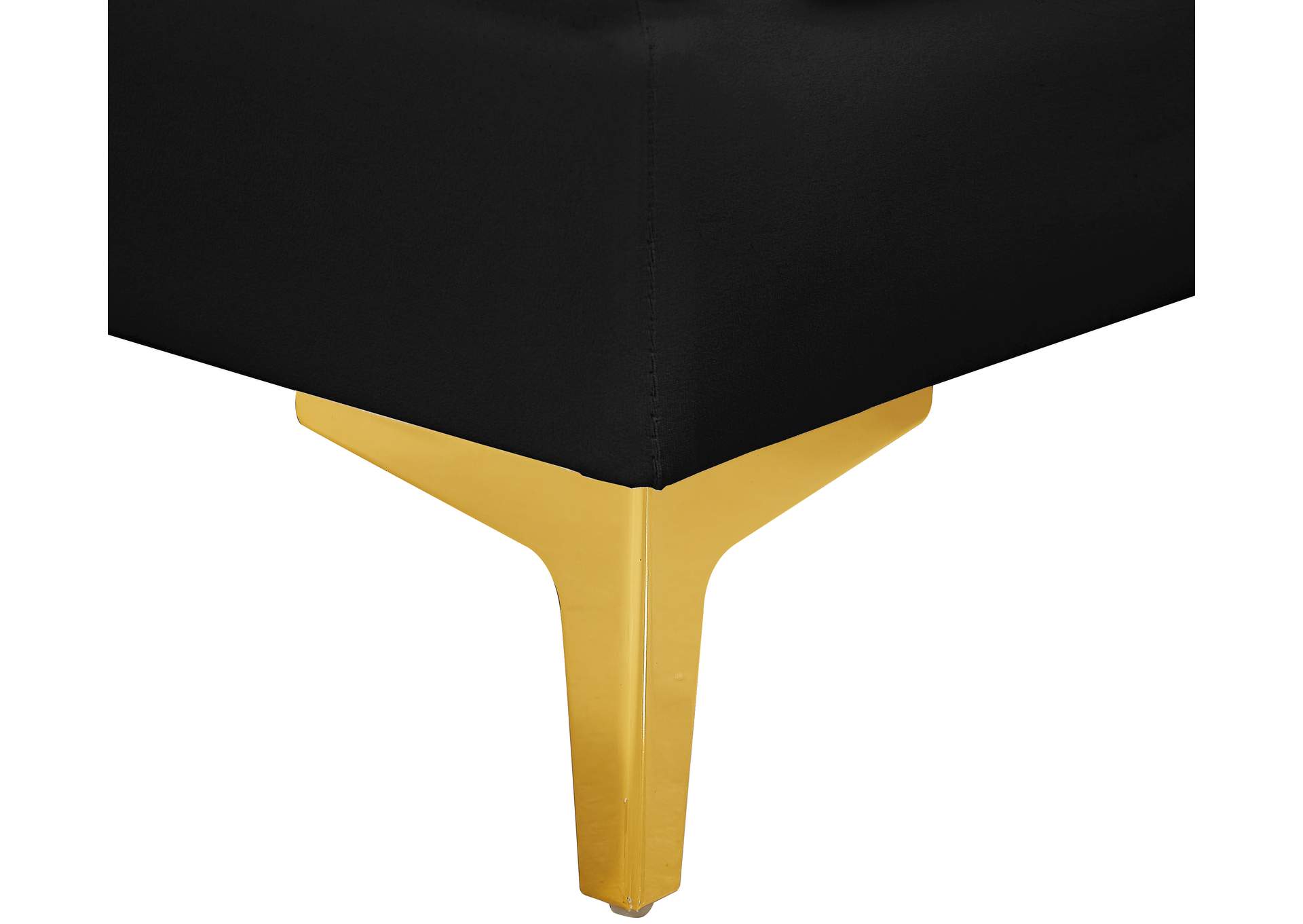 Alina Black Velvet Corner Chair,Meridian Furniture