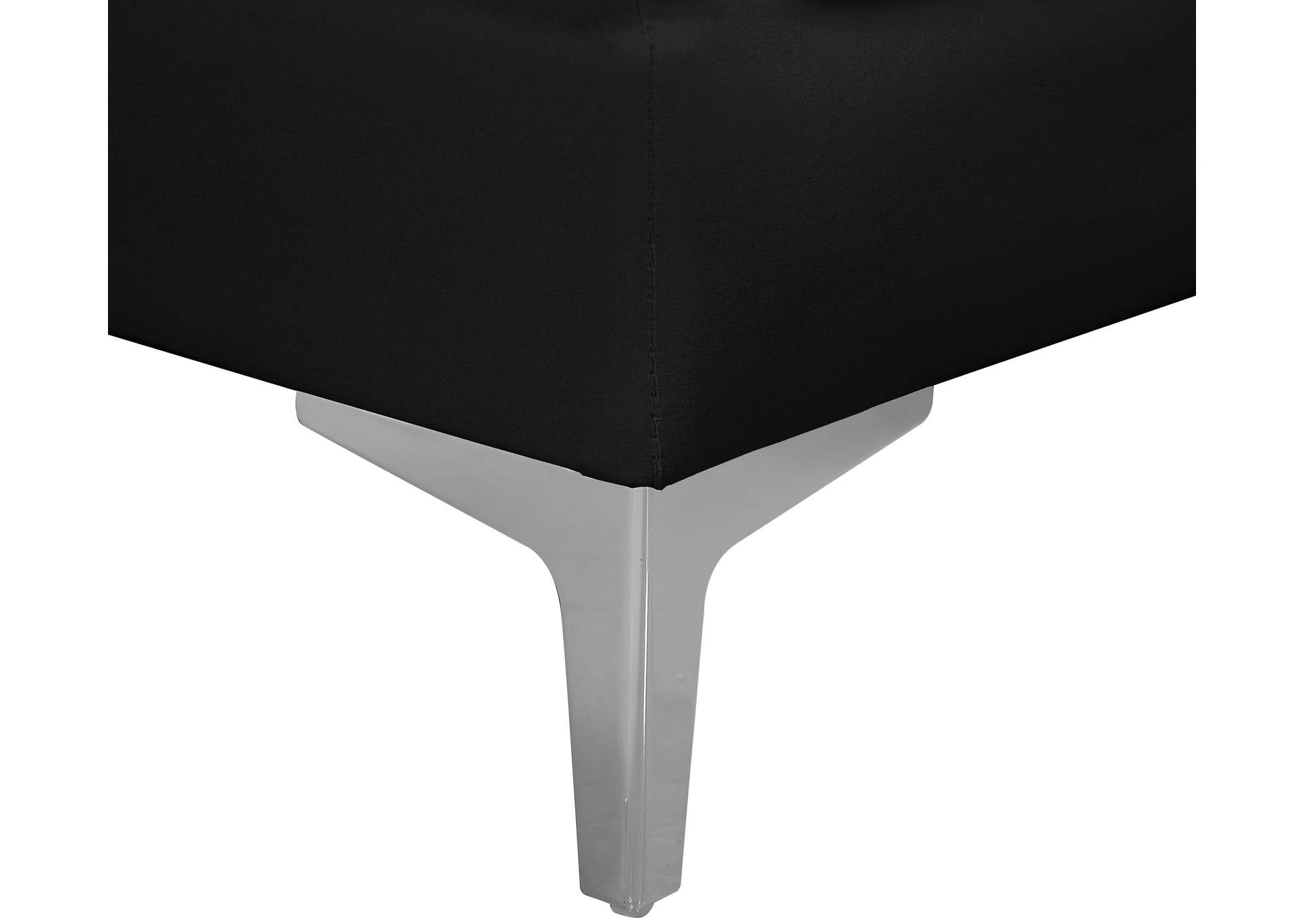 Alina Black Velvet Corner Chair,Meridian Furniture