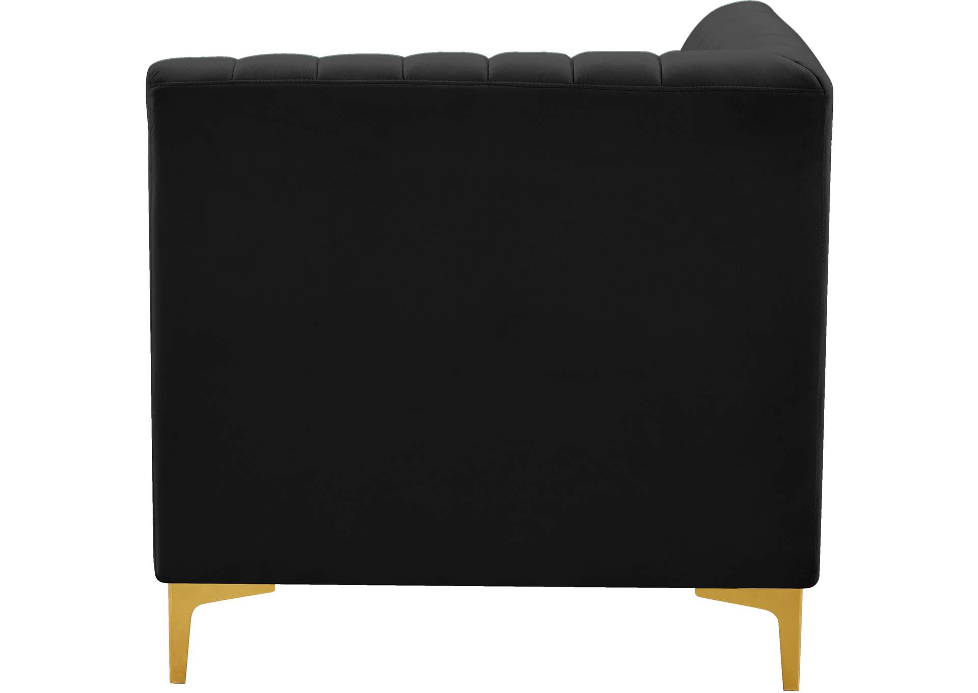 Alina Black Velvet Corner Chair,Meridian Furniture