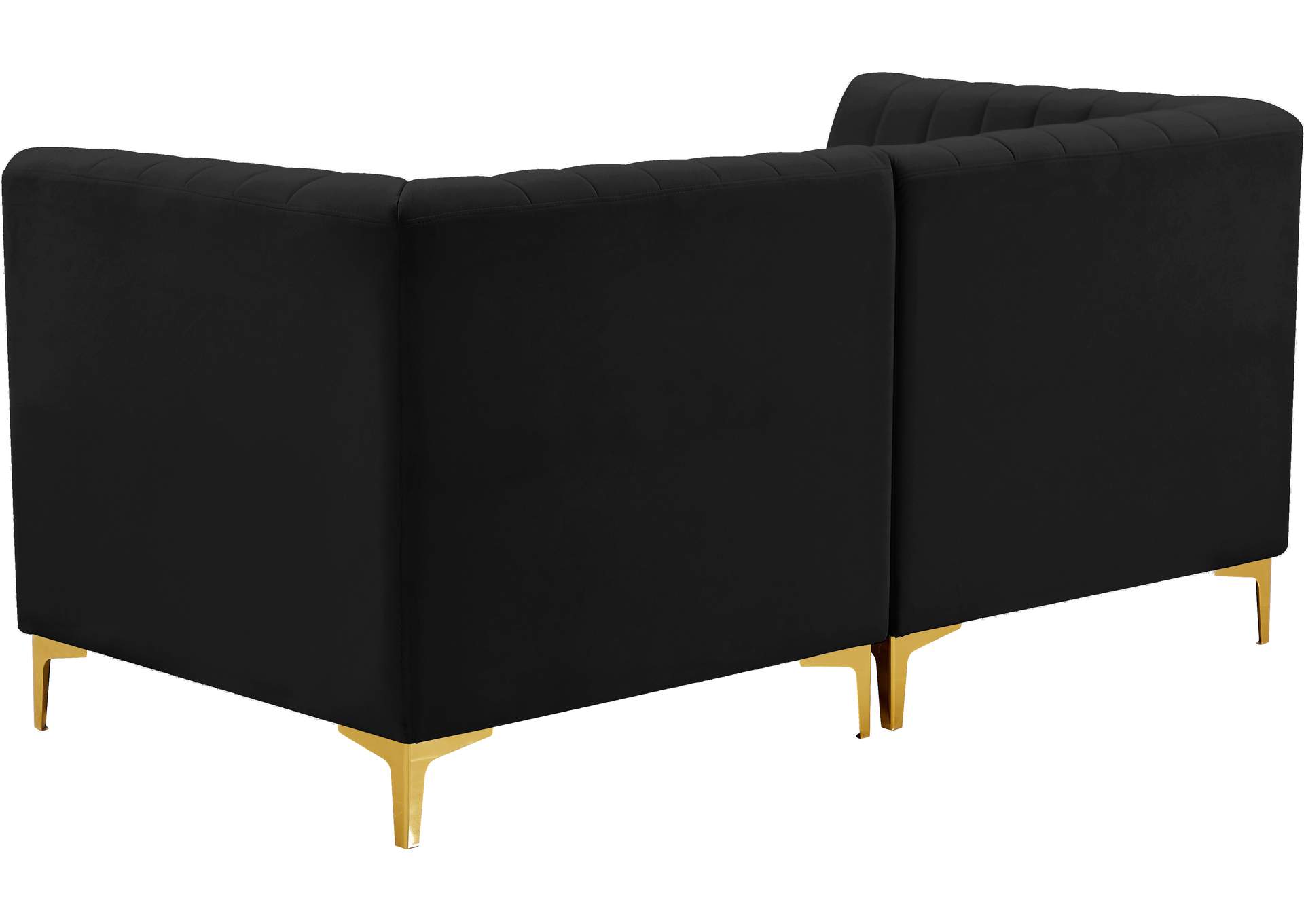 Alina Black Velvet Modular Sofa,Meridian Furniture