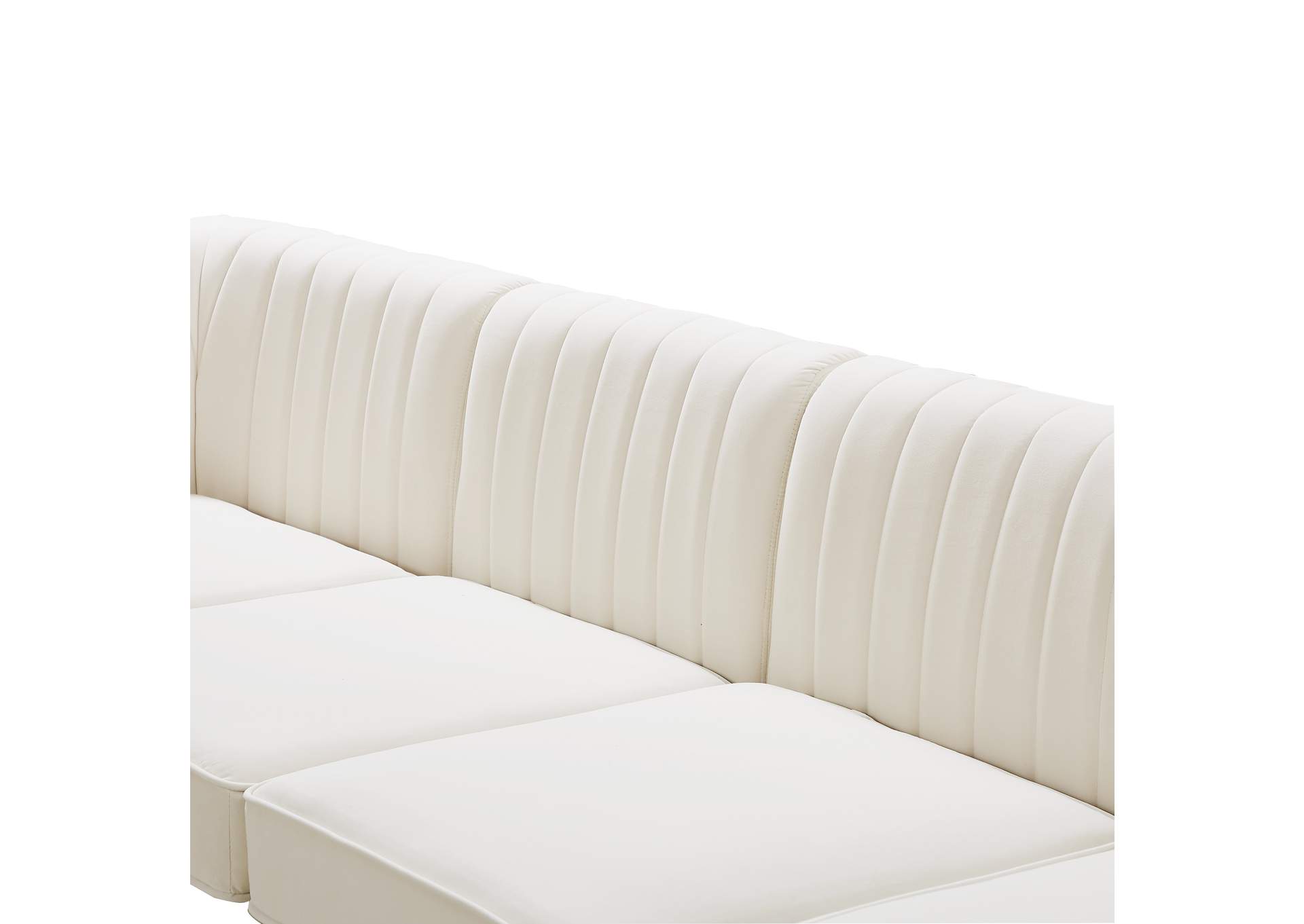 Alina Cream Velvet Corner Chair,Meridian Furniture