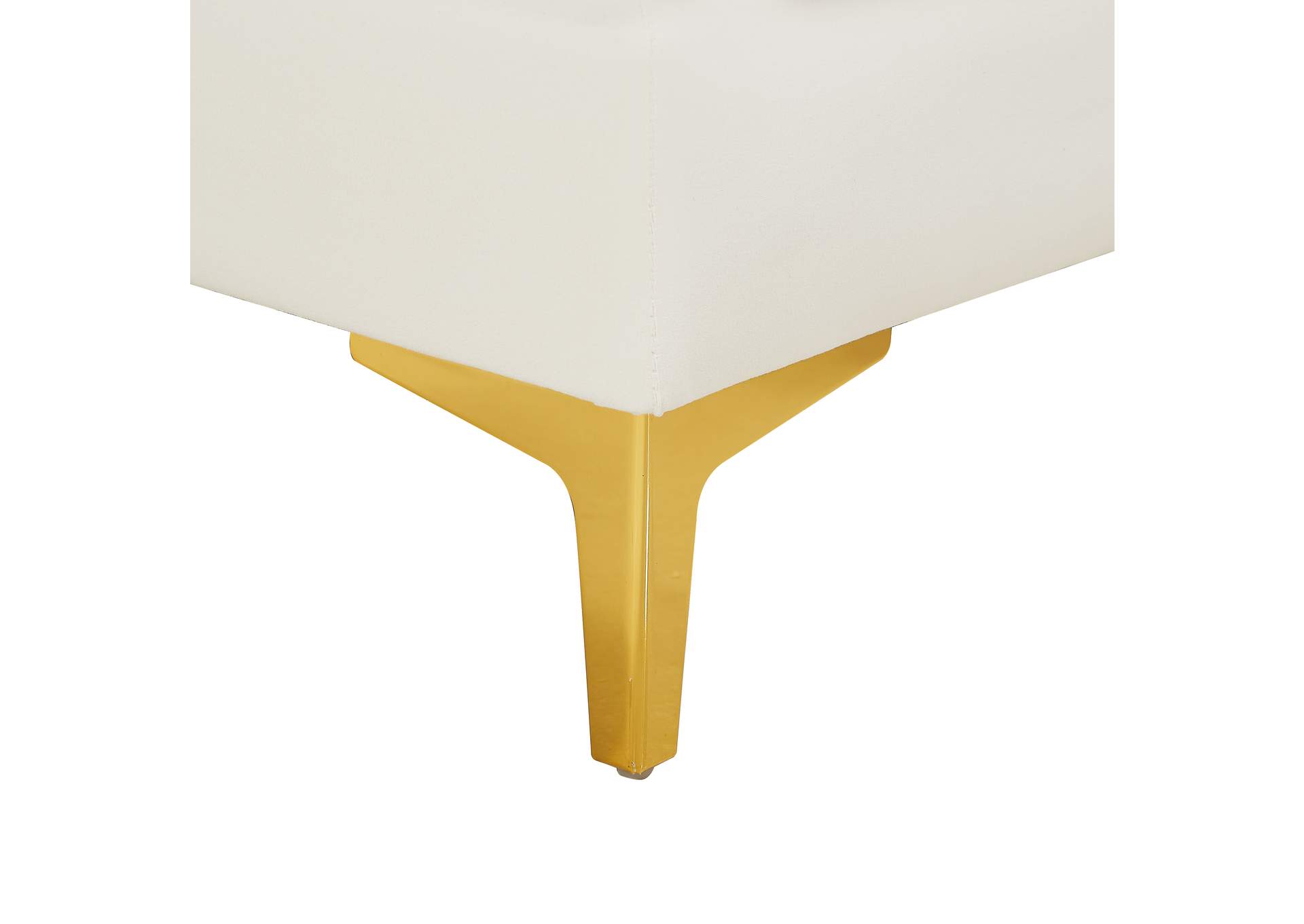 Alina Cream Velvet Corner Chair,Meridian Furniture