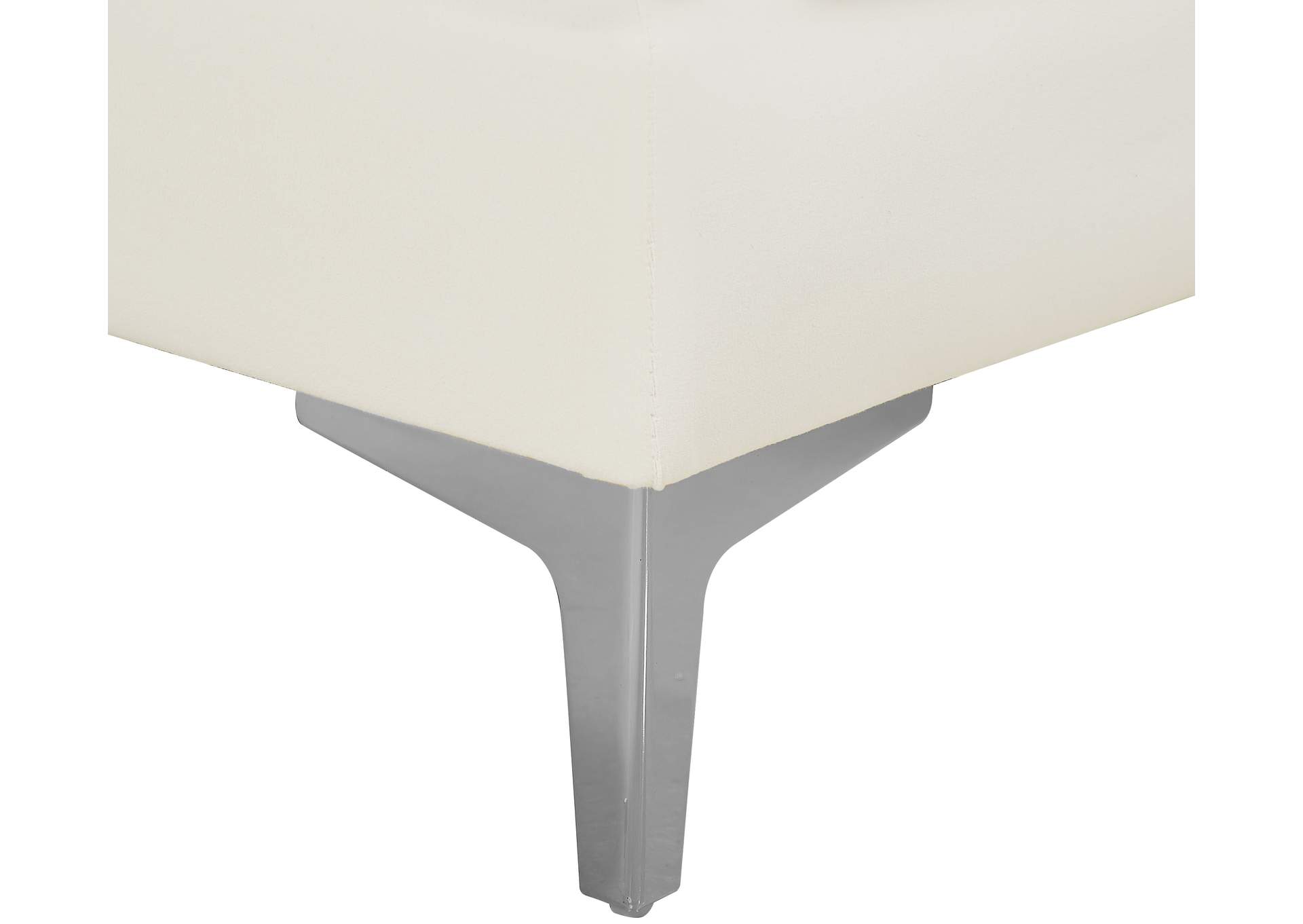 Alina Cream Velvet Corner Chair,Meridian Furniture