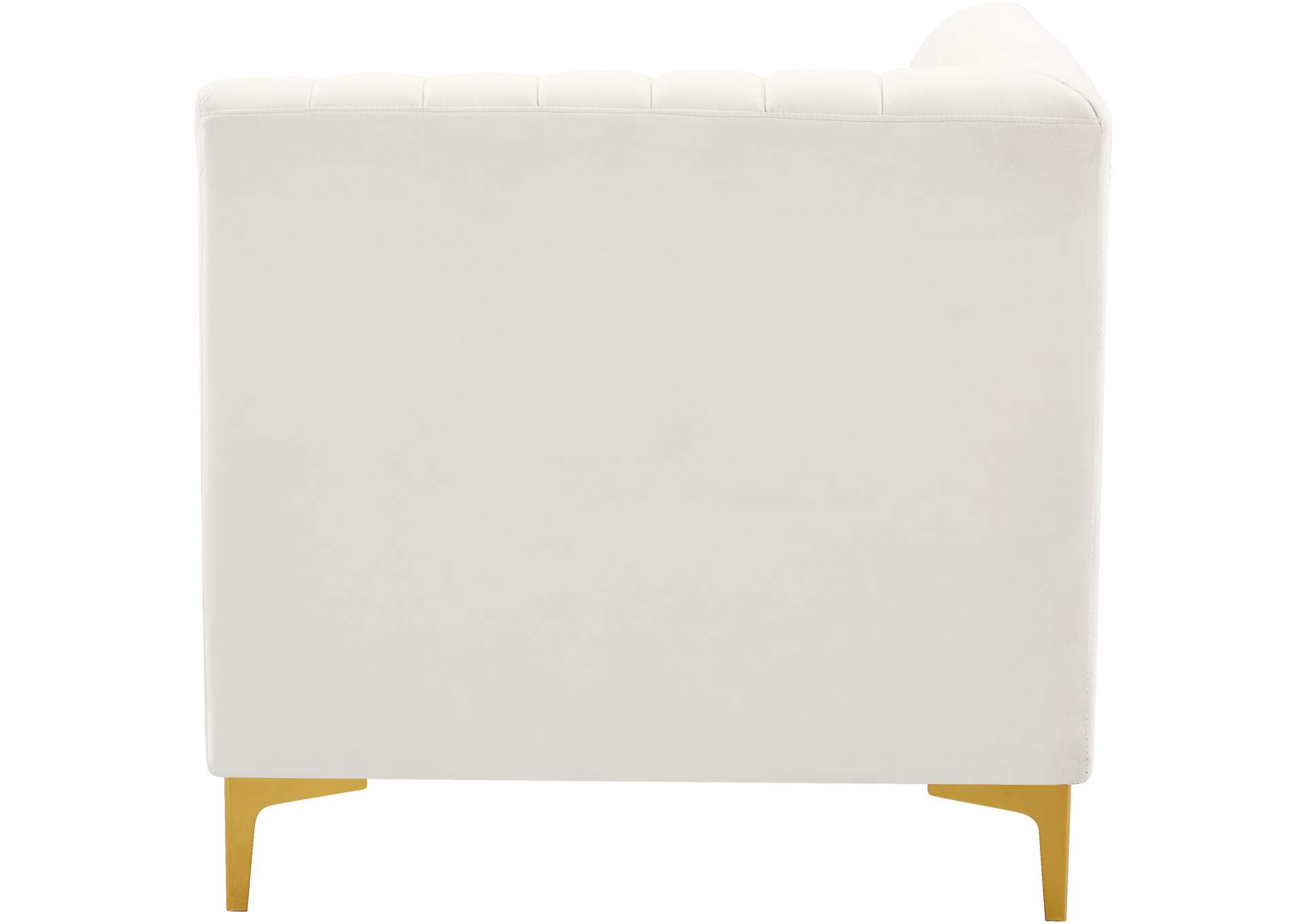 Alina Cream Velvet Corner Chair,Meridian Furniture