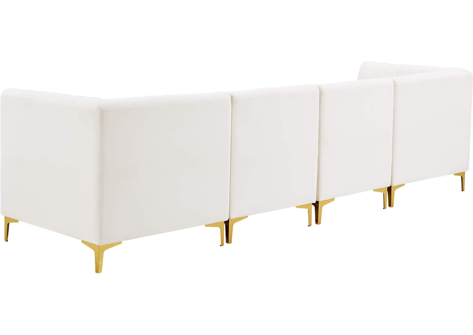 Alina Cream Velvet Modular Sofa,Meridian Furniture