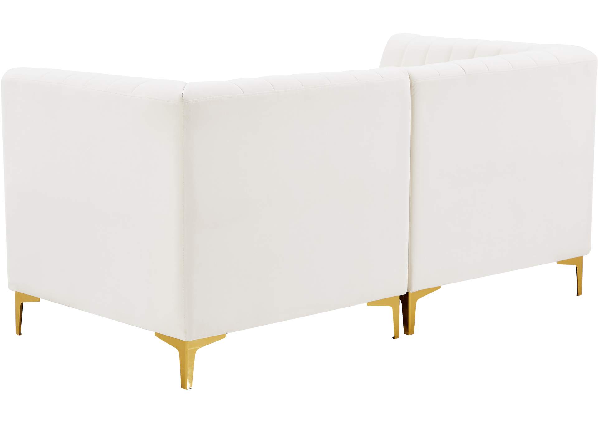 Alina Cream Velvet Modular Sofa,Meridian Furniture