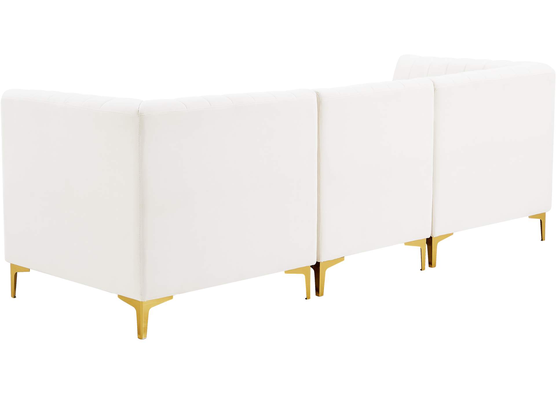 Alina Cream Velvet Modular Sofa,Meridian Furniture