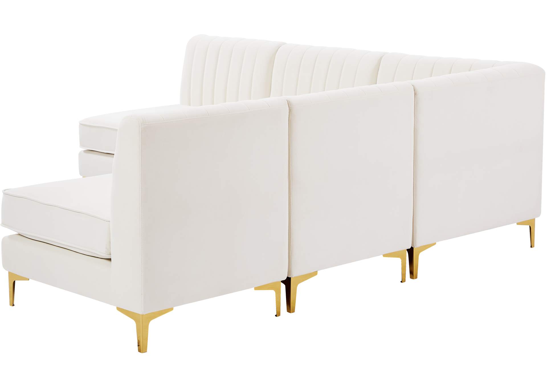 Alina Cream Velvet Modular Sectional,Meridian Furniture