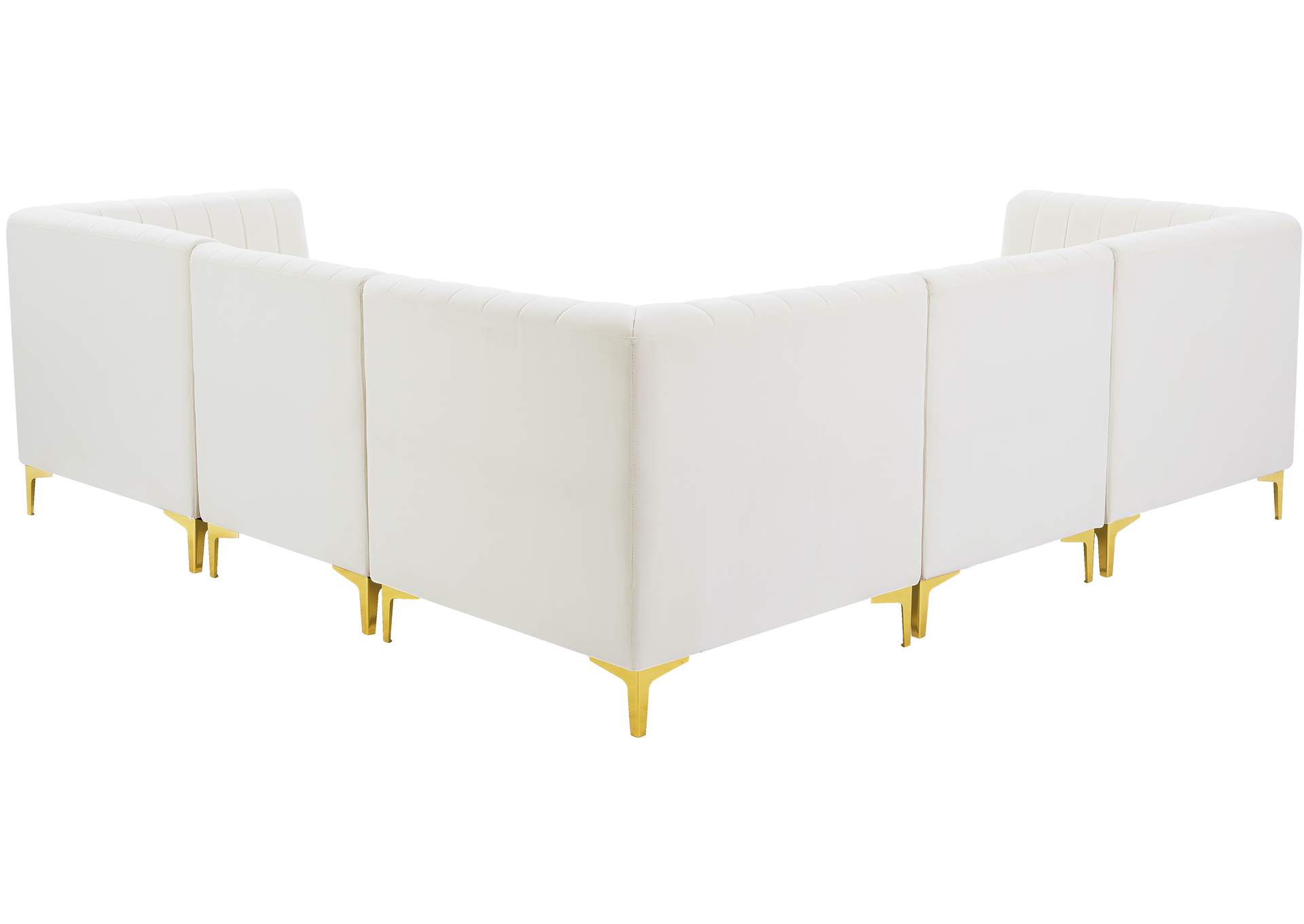 Alina Cream Velvet Modular Sectional,Meridian Furniture