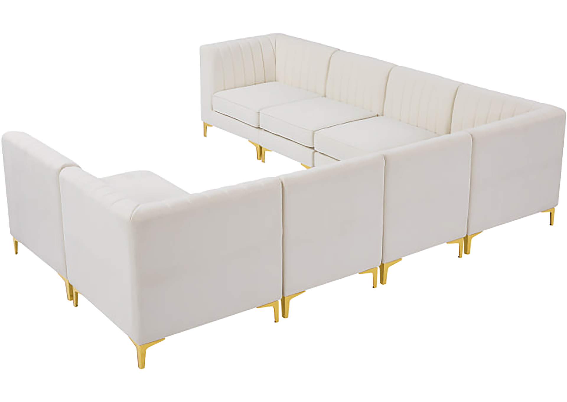 Alina Cream Velvet Modular Sectional,Meridian Furniture