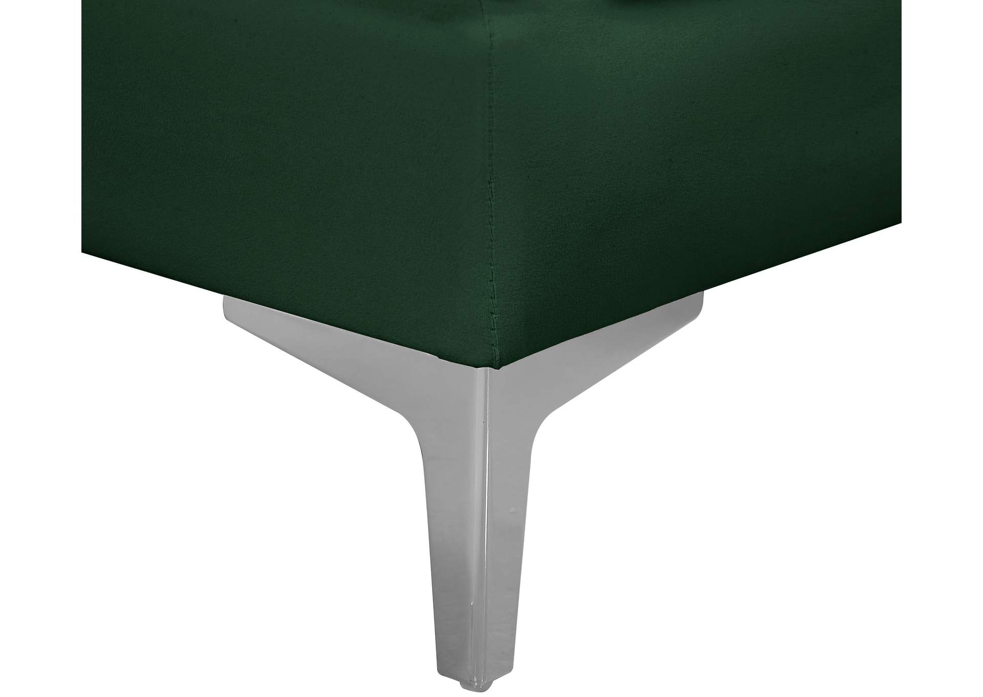 Alina Green Velvet Corner Chair,Meridian Furniture