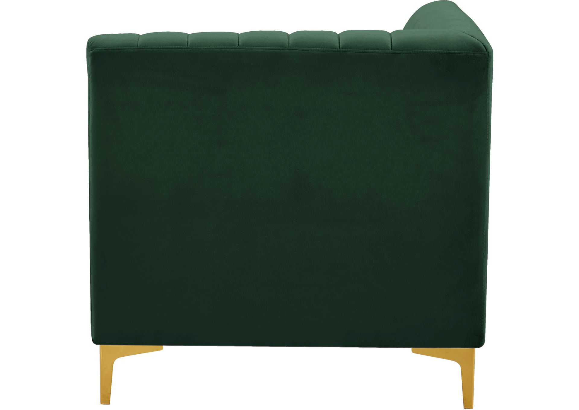 Alina Green Velvet Corner Chair,Meridian Furniture