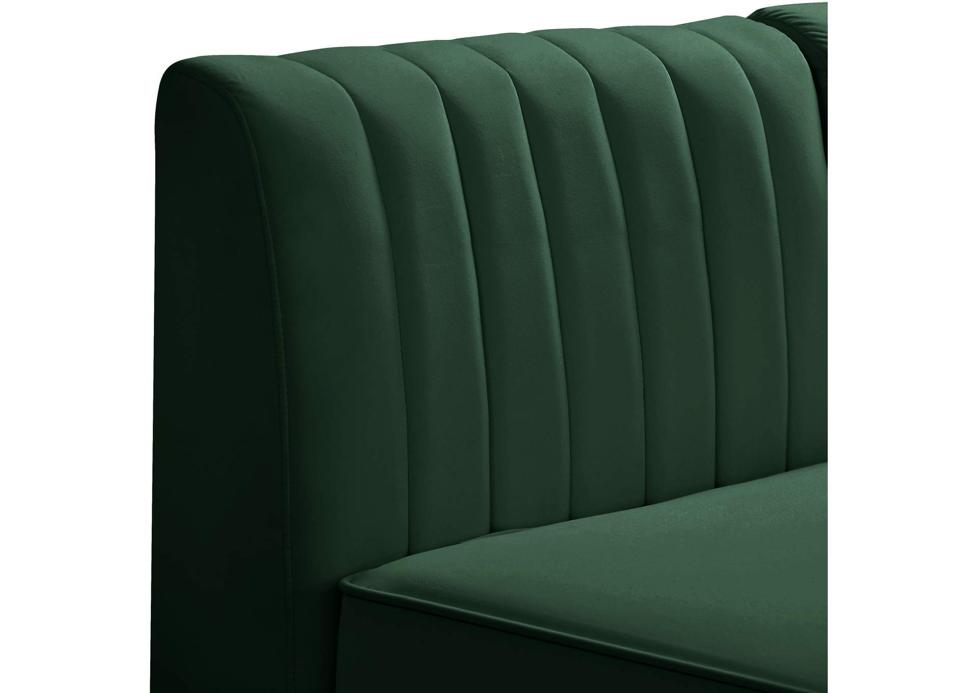 Alina Green Velvet Corner Chair,Meridian Furniture