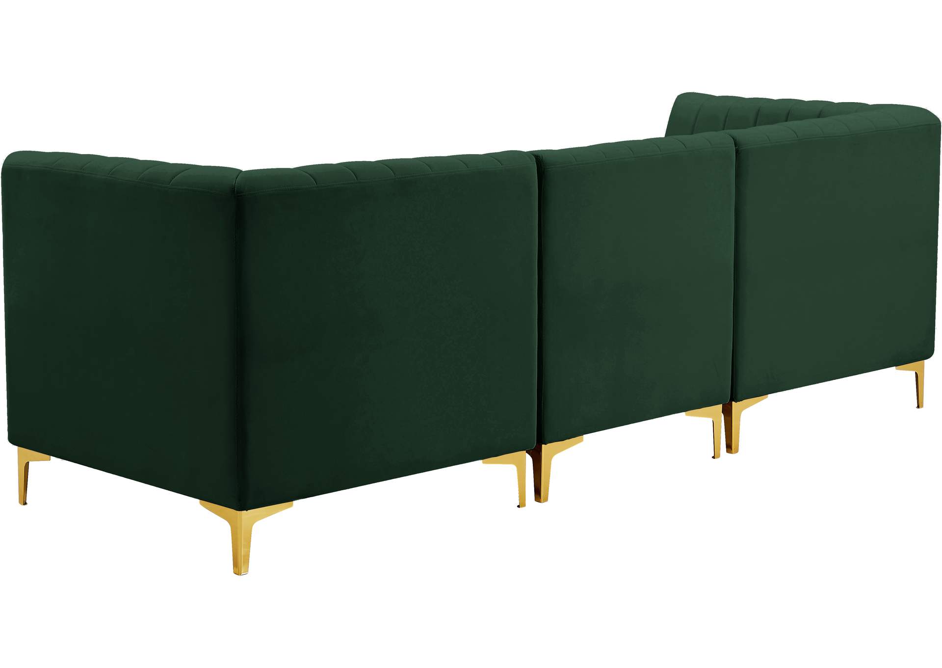 Alina Green Velvet Modular Sectional,Meridian Furniture