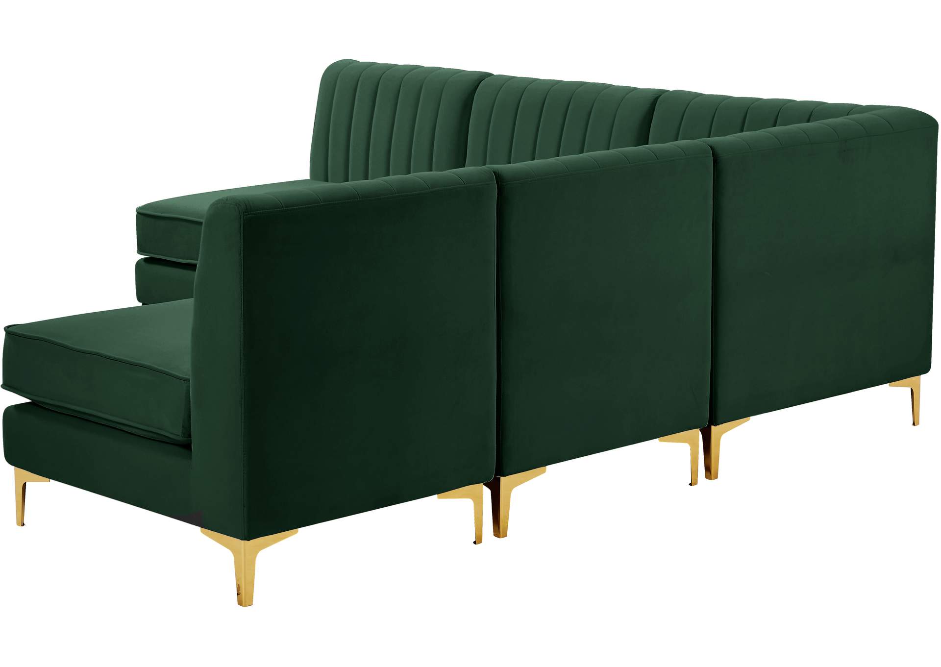 Alina Green Velvet Modular Sectional,Meridian Furniture