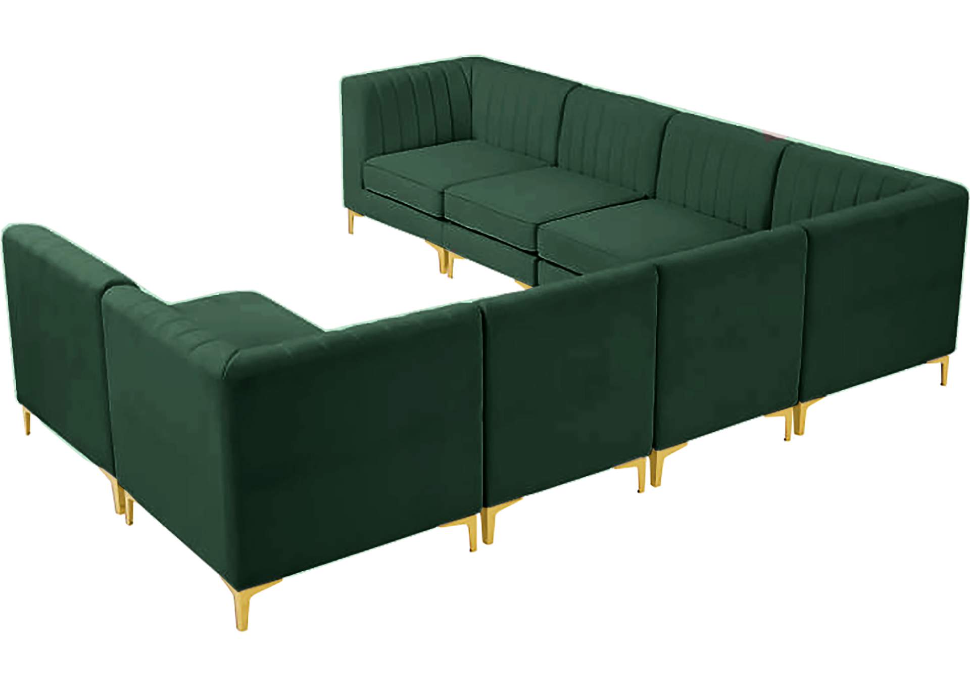 Alina Green Velvet Modular Sectional,Meridian Furniture