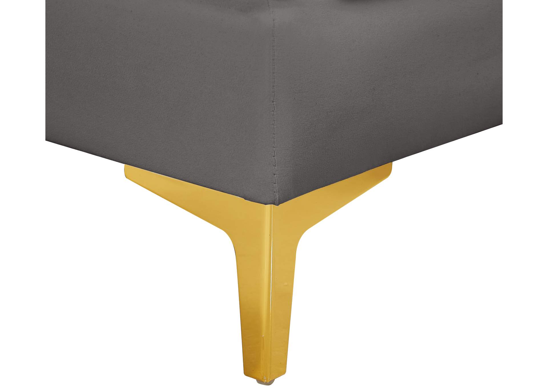 Alina Grey Velvet Corner Chair,Meridian Furniture