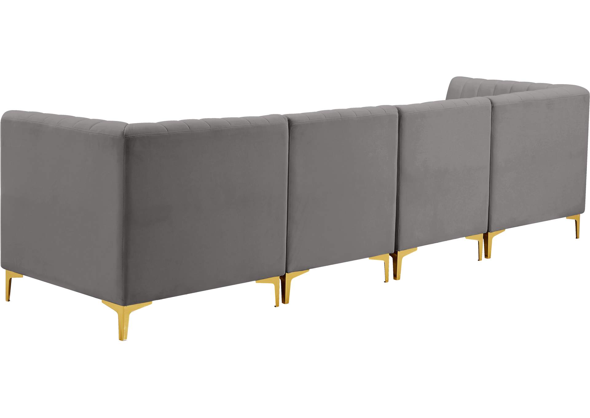 Alina Grey Velvet Modular Sofa,Meridian Furniture