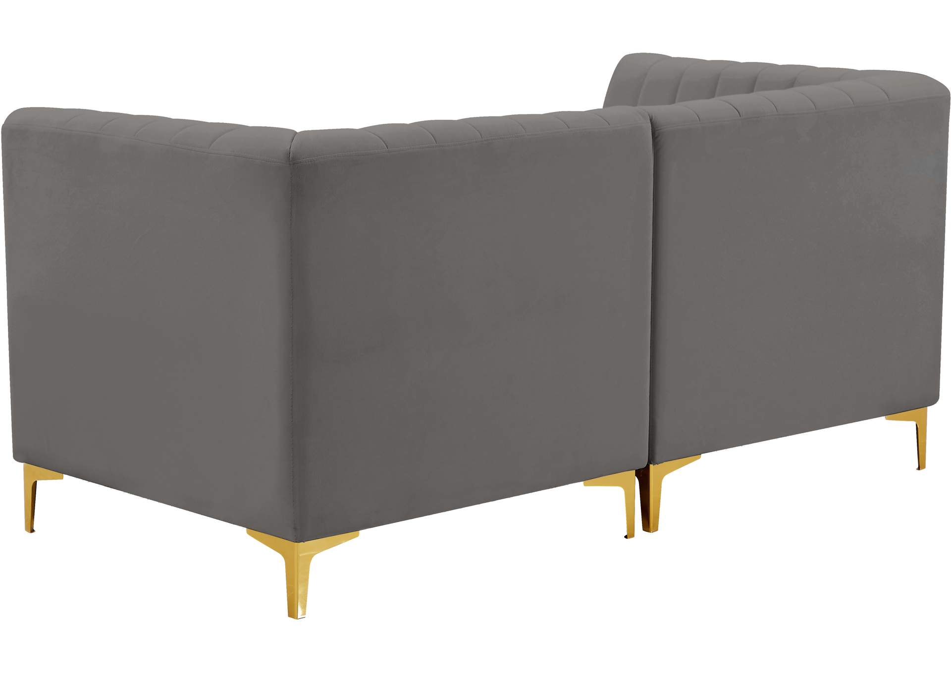 Alina Grey Velvet Modular Sofa,Meridian Furniture