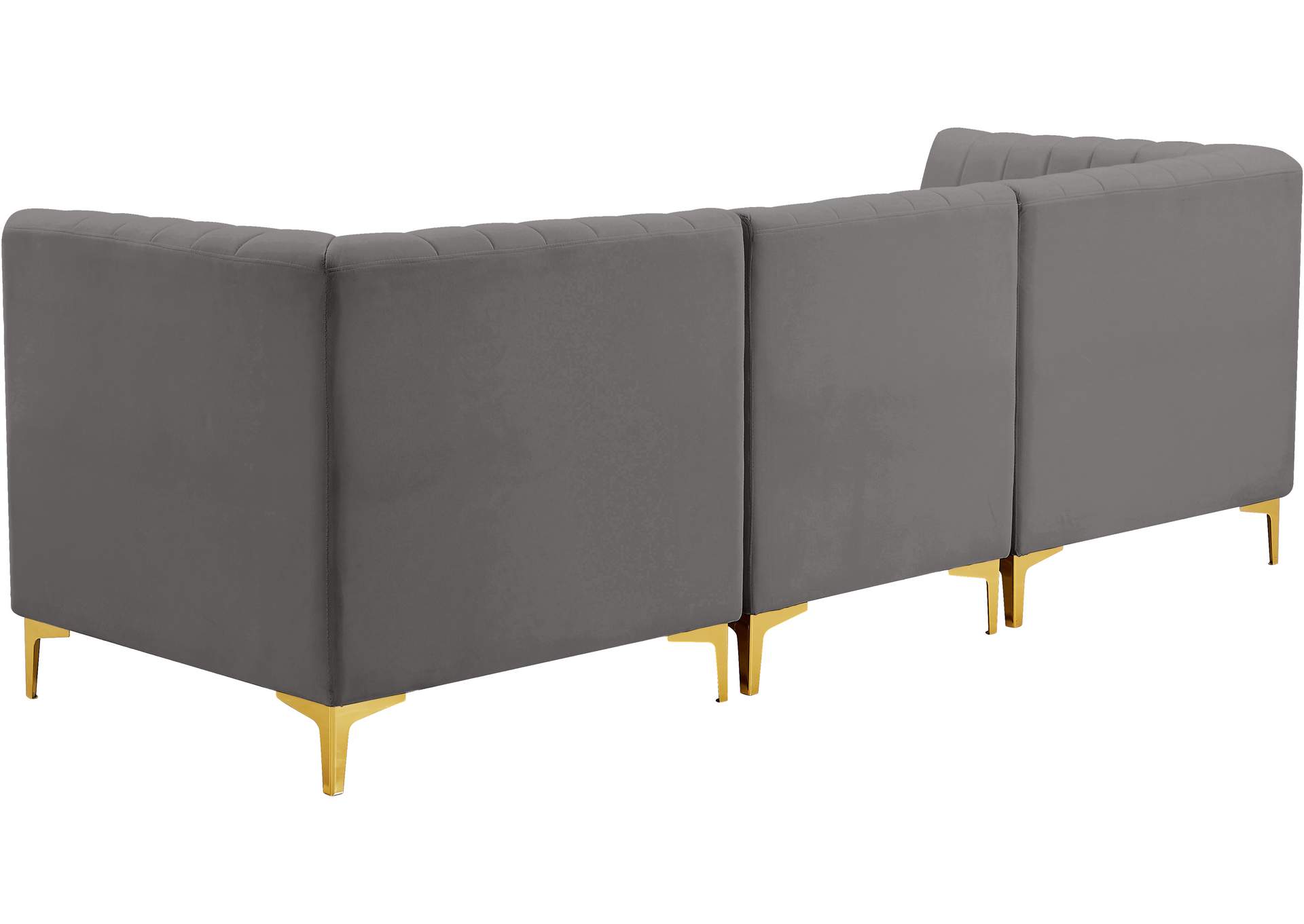 Alina Grey Velvet Modular Sofa,Meridian Furniture