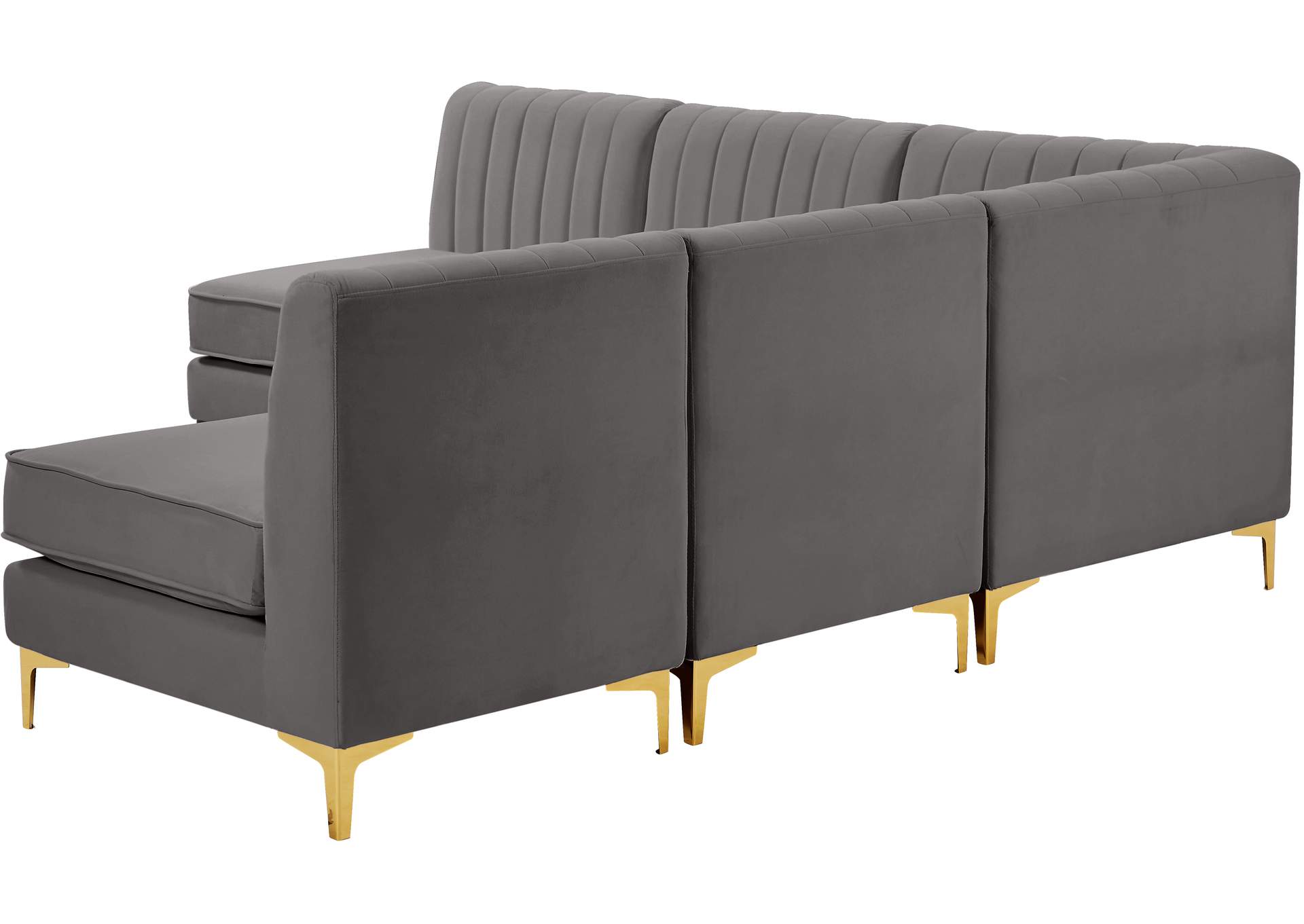 Alina Grey Velvet Modular Sectional,Meridian Furniture