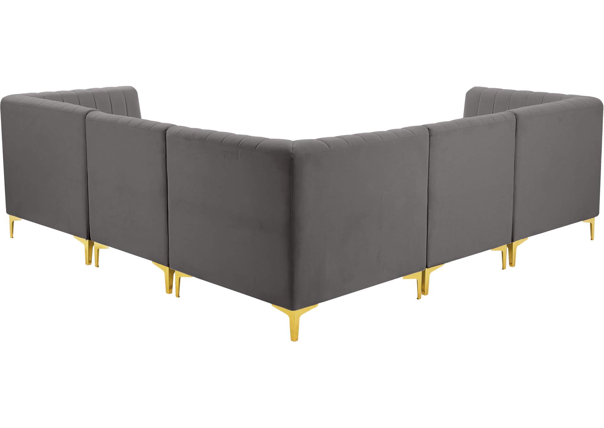 Alina Grey Velvet Modular Sectional,Meridian Furniture