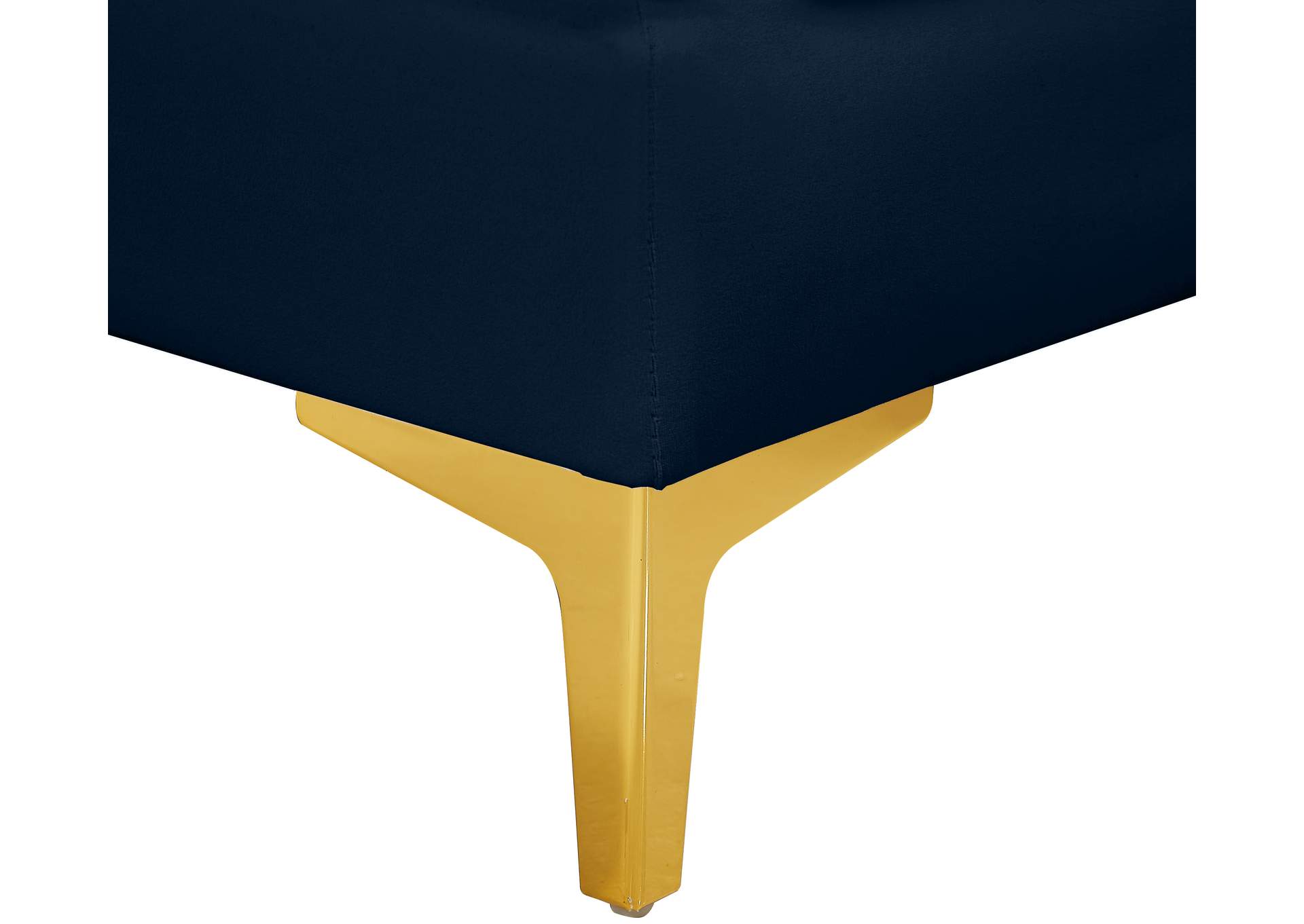 Alina Navy Velvet Corner Chair,Meridian Furniture