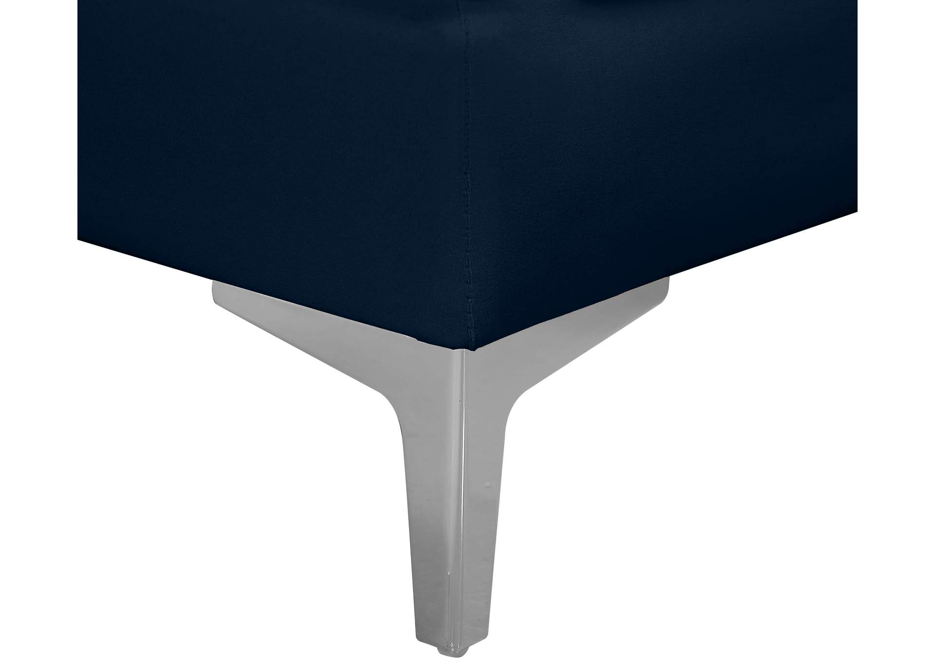 Alina Navy Velvet Corner Chair,Meridian Furniture