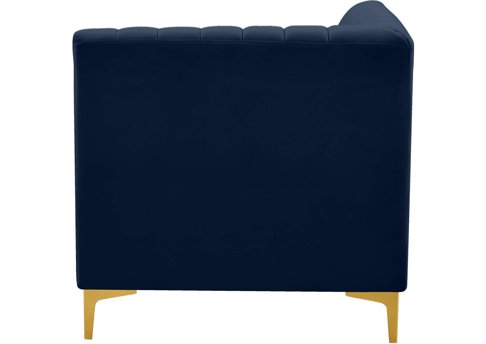 Alina Navy Velvet Corner Chair,Meridian Furniture