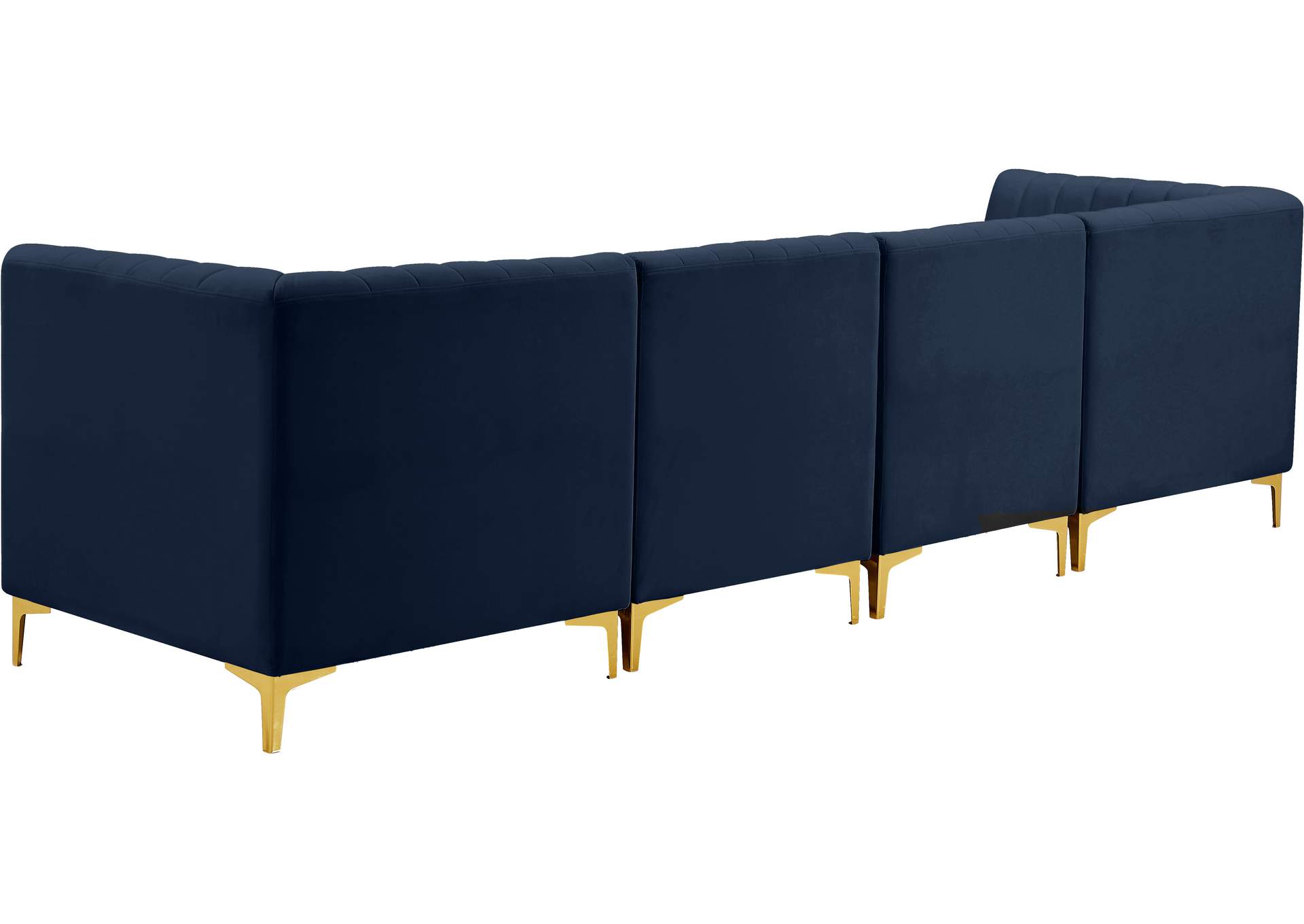 Alina Navy Velvet Modular Sofa,Meridian Furniture