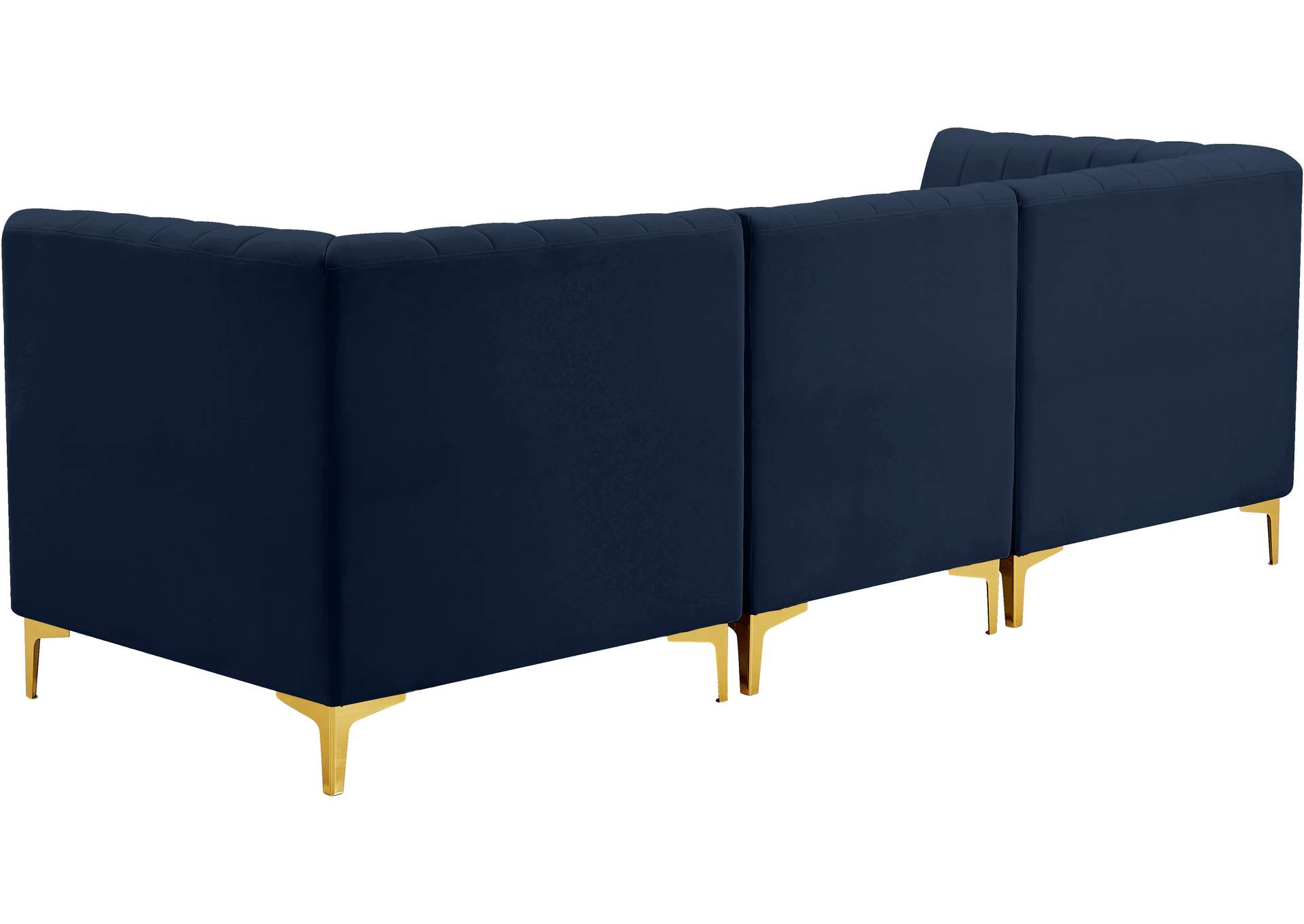 Alina Navy Velvet Modular Sofa,Meridian Furniture