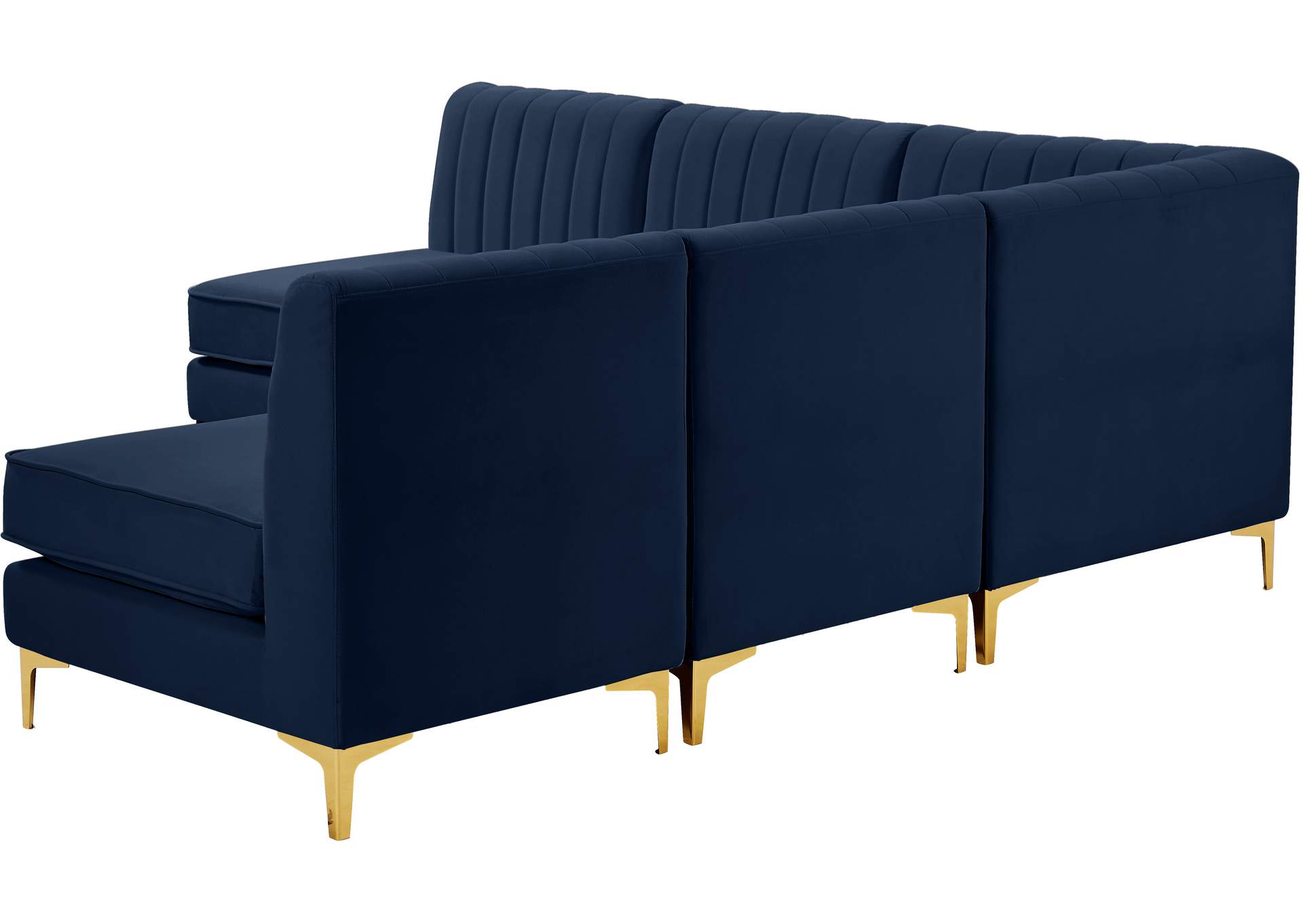 Alina Navy Velvet Modular Sectional,Meridian Furniture