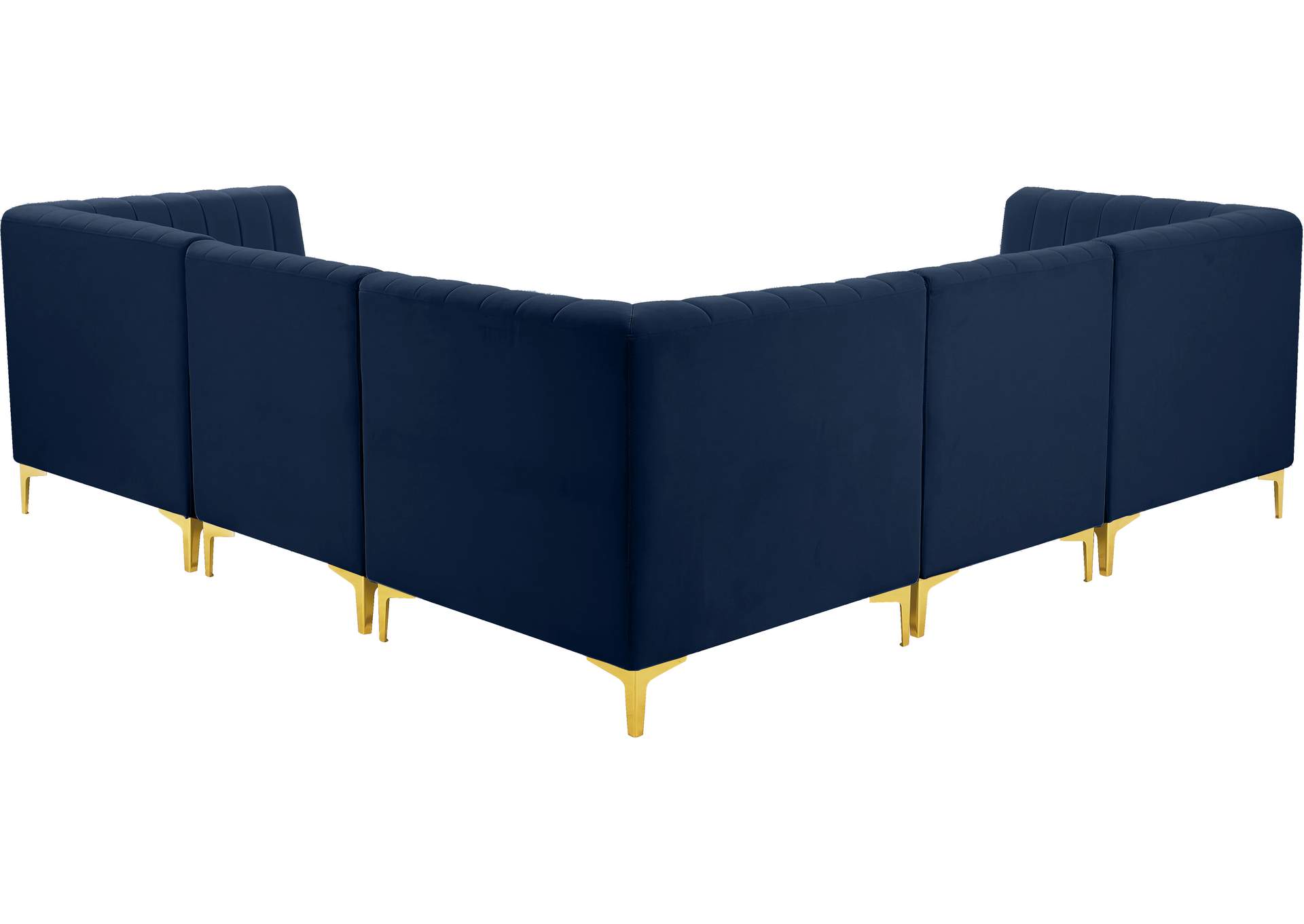 Alina Navy Velvet Modular Sectional,Meridian Furniture