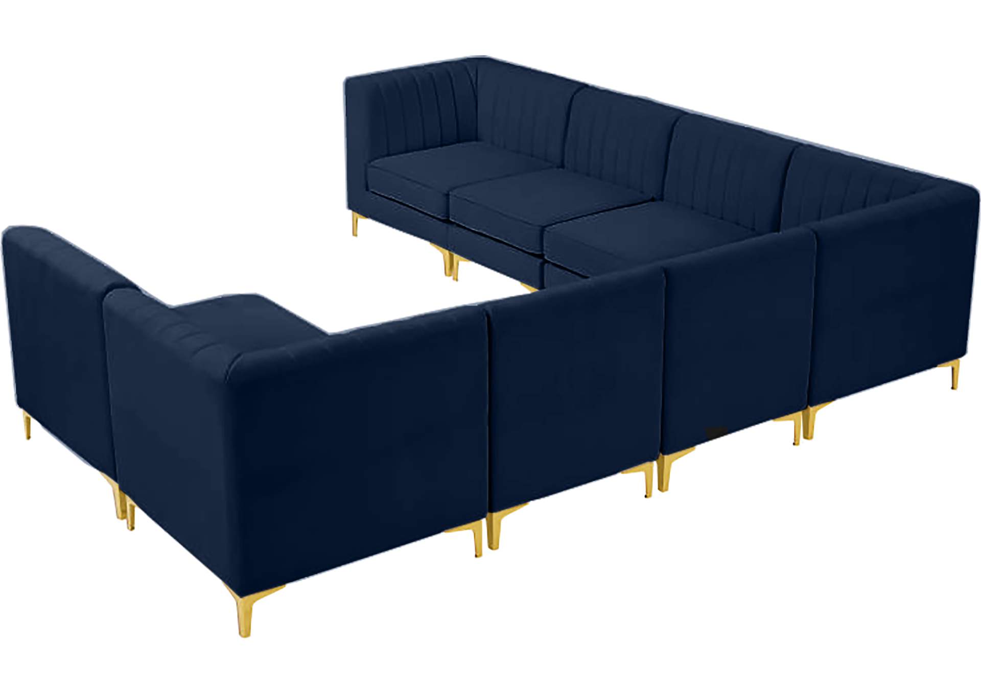 Alina Navy Velvet Modular Sectional,Meridian Furniture