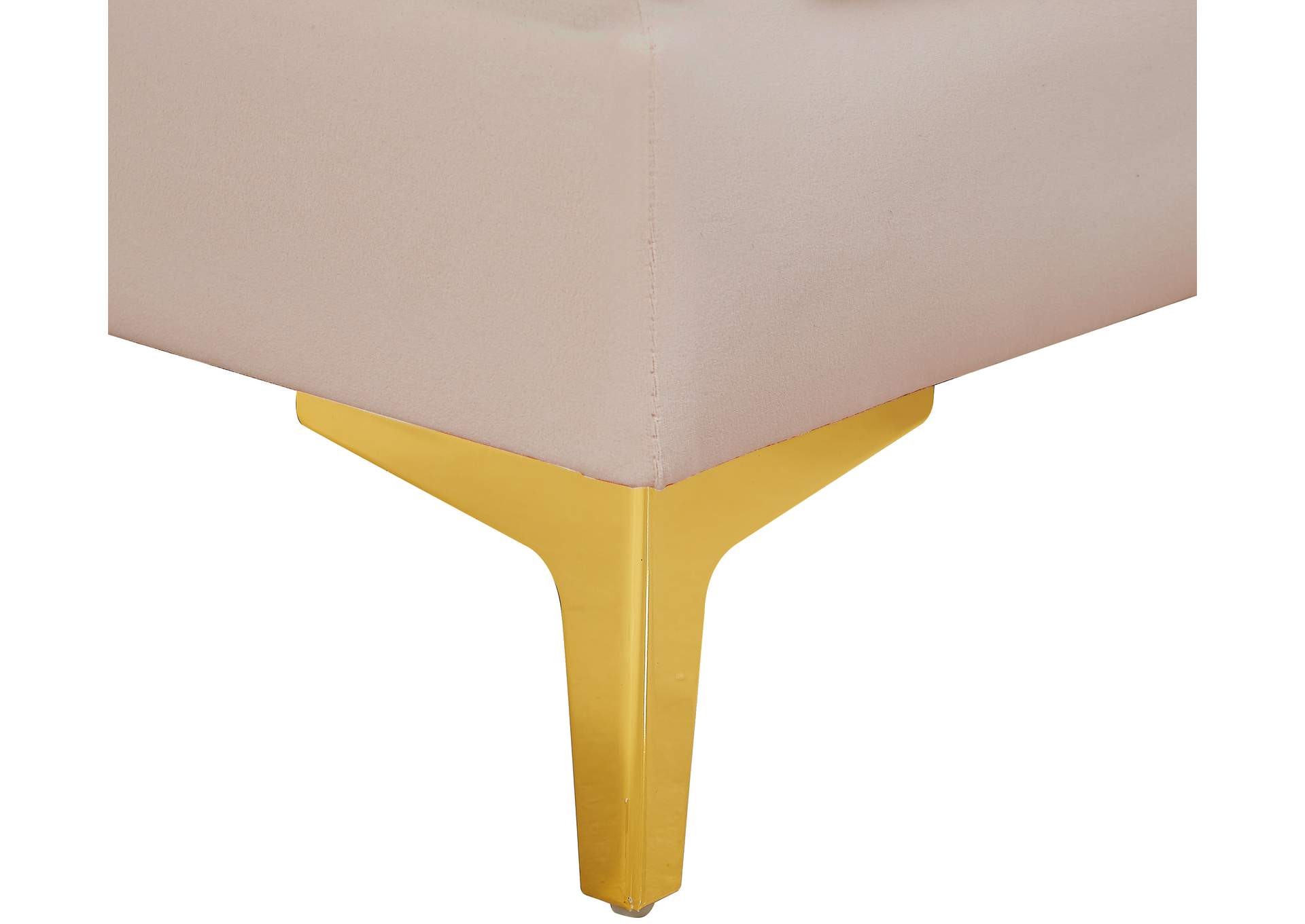 Alina Pink Velvet Corner Chair,Meridian Furniture