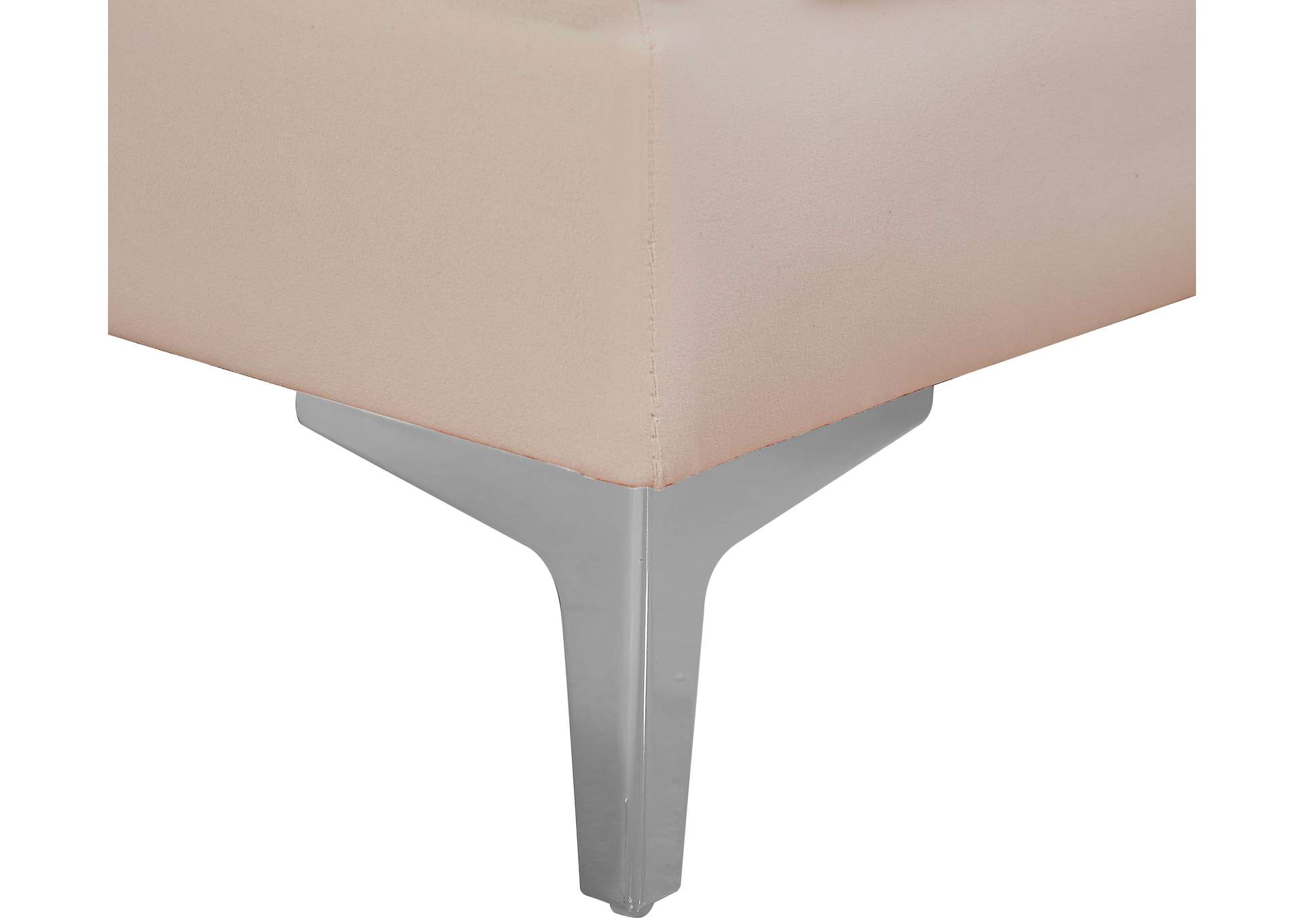 Alina Pink Velvet Corner Chair,Meridian Furniture