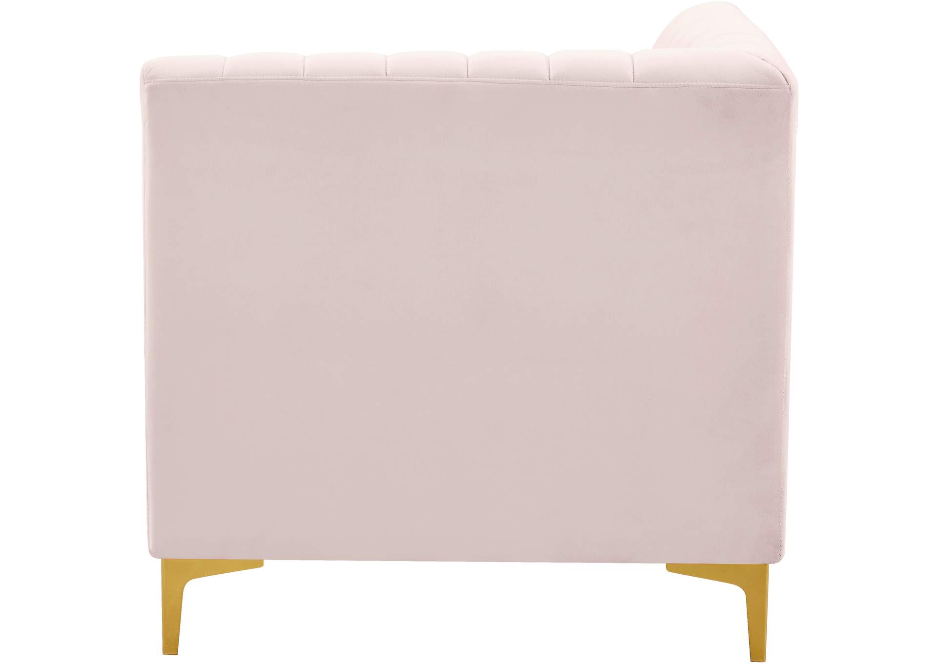 Alina Pink Velvet Corner Chair,Meridian Furniture