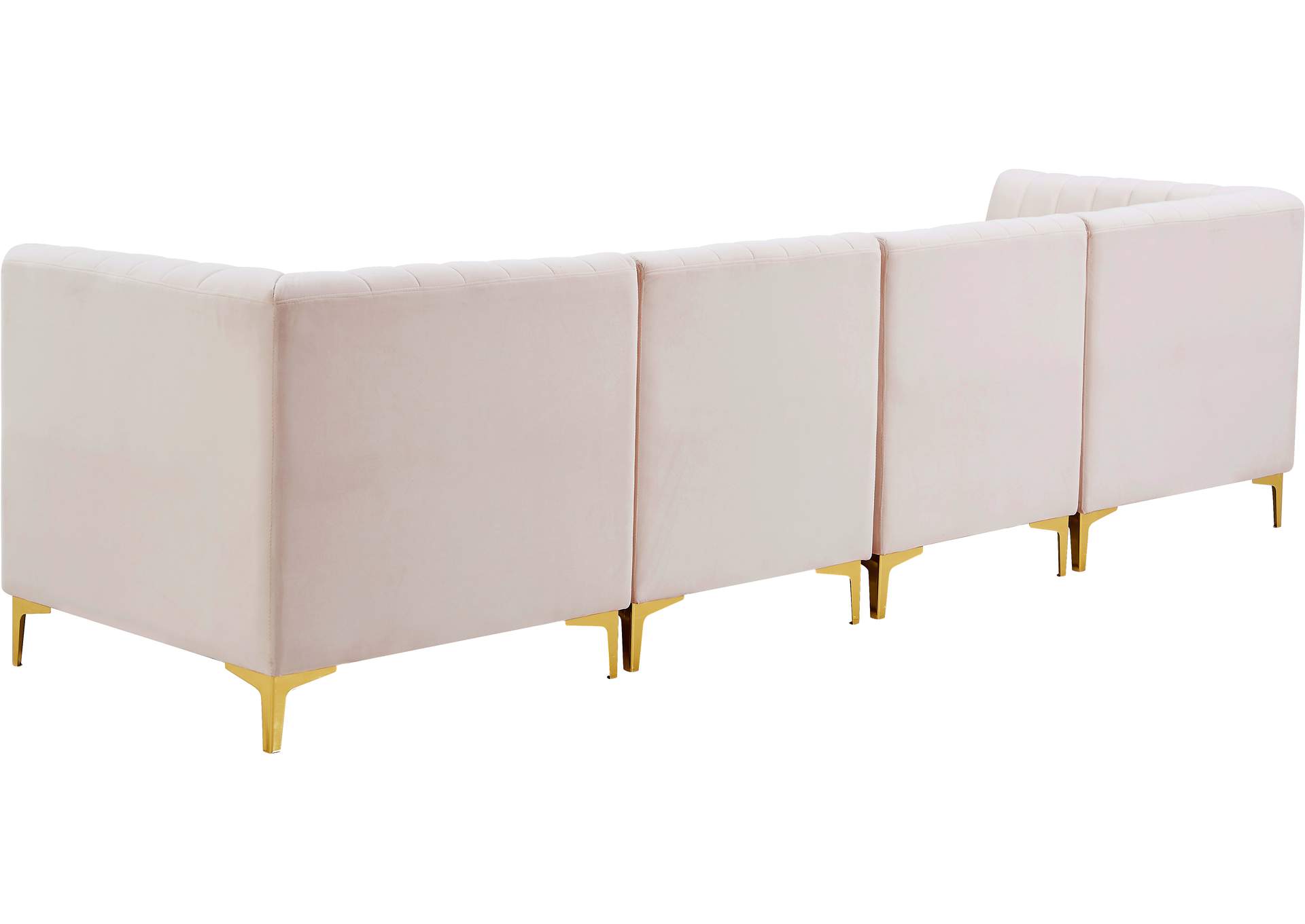 Alina Pink Velvet Modular Sectional,Meridian Furniture