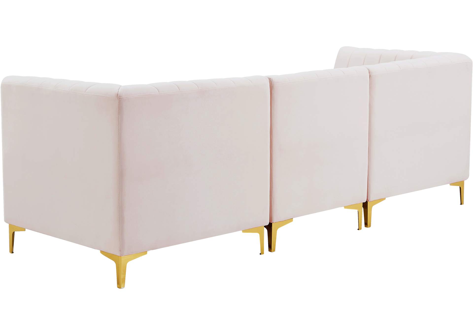 Alina Pink Velvet Modular Sectional,Meridian Furniture