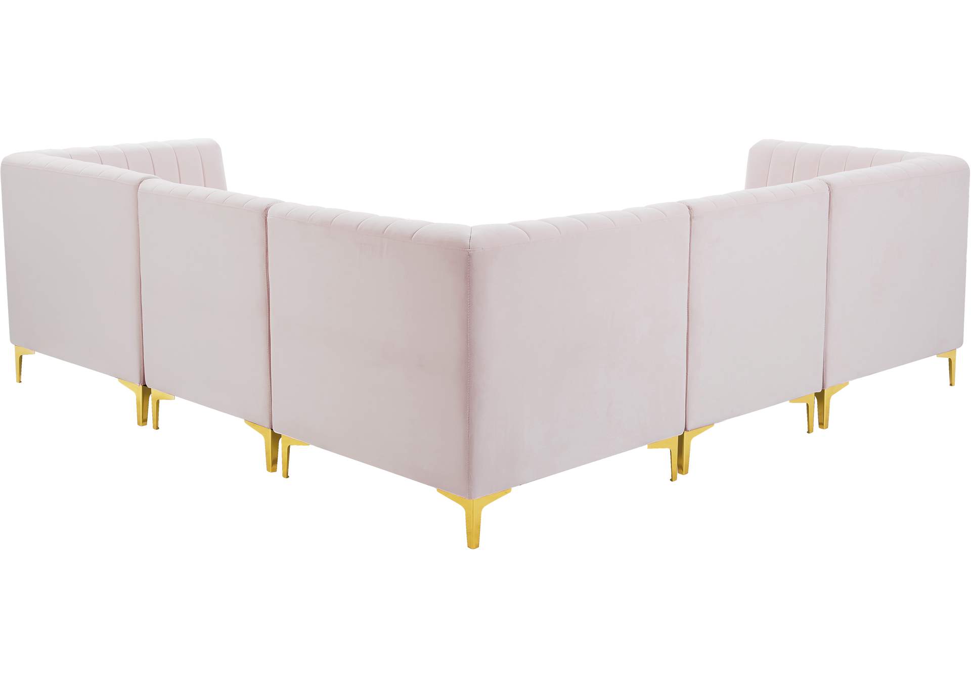 Alina Pink Velvet Modular Sectional,Meridian Furniture