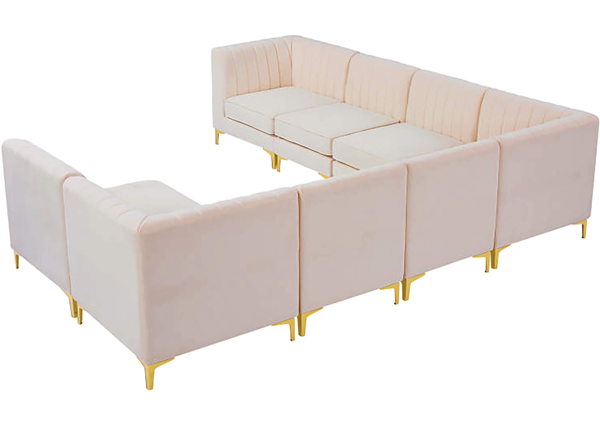 Alina Pink Velvet Modular Sectional,Meridian Furniture