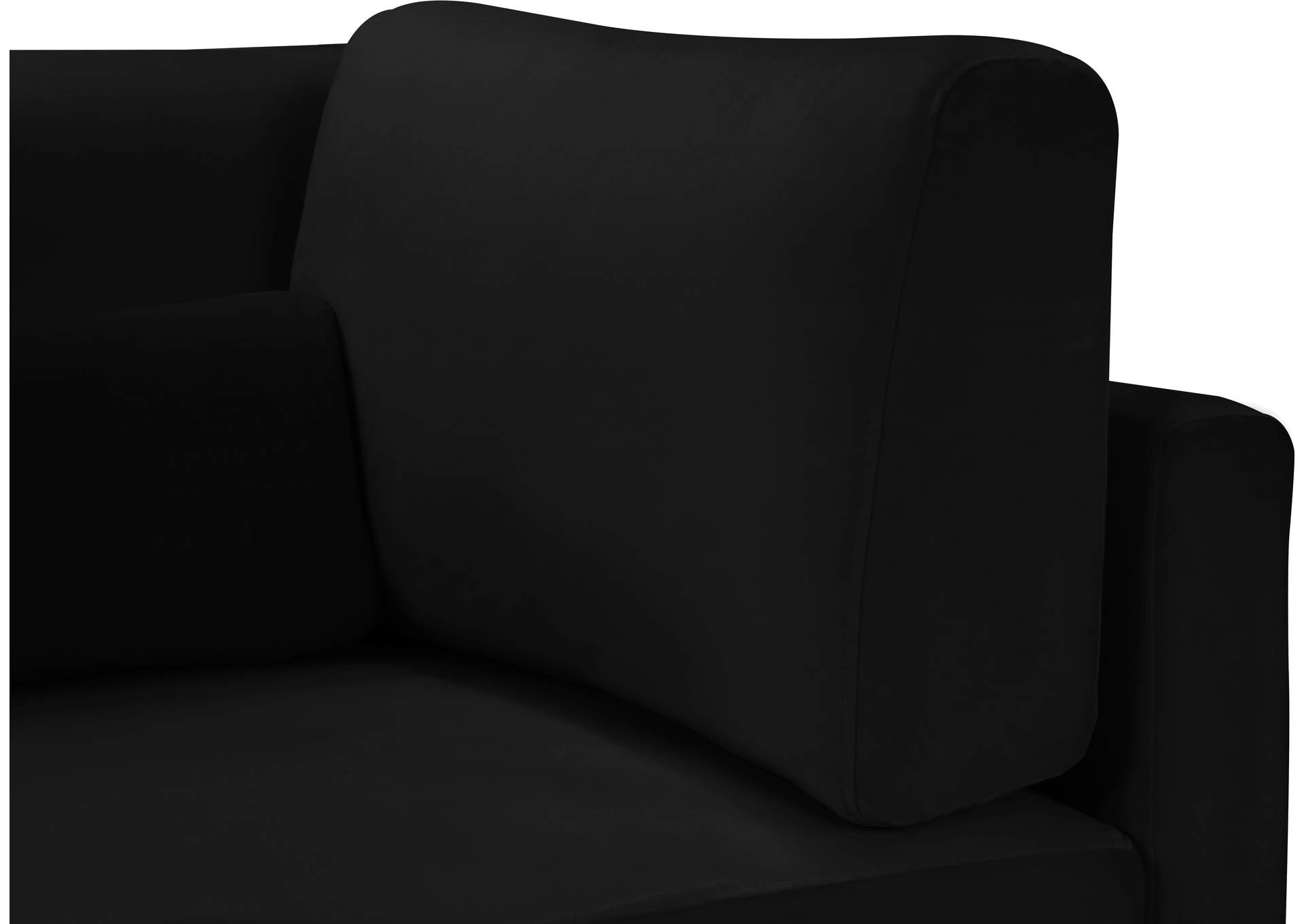 Julia Black Velvet Modular Corner Chair,Meridian Furniture