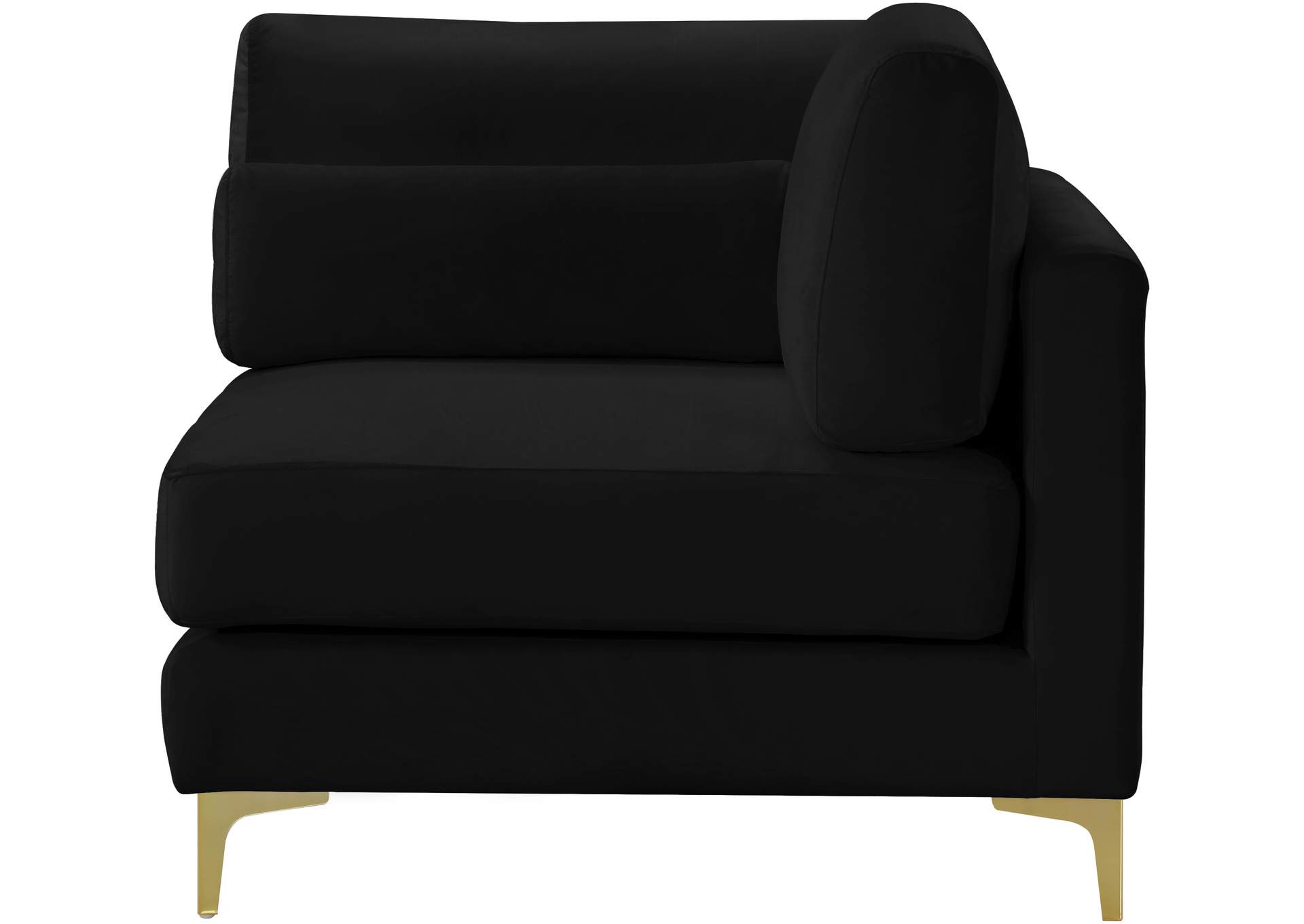 Julia Black Velvet Modular Corner Chair,Meridian Furniture