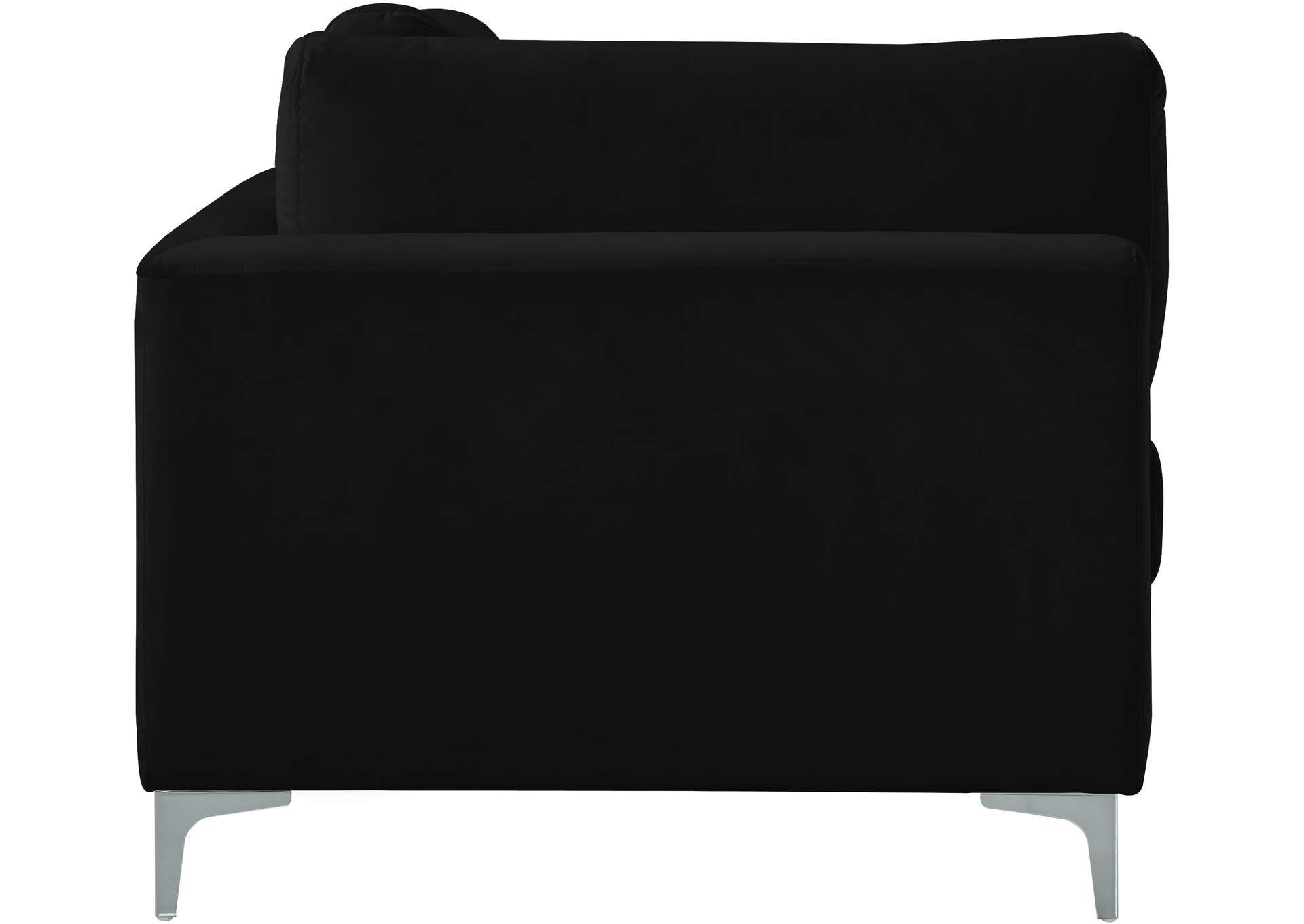 Julia Black Velvet Modular Corner Chair,Meridian Furniture