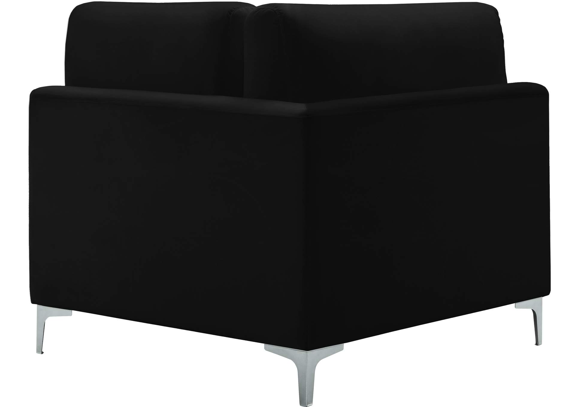 Julia Black Velvet Modular Corner Chair,Meridian Furniture